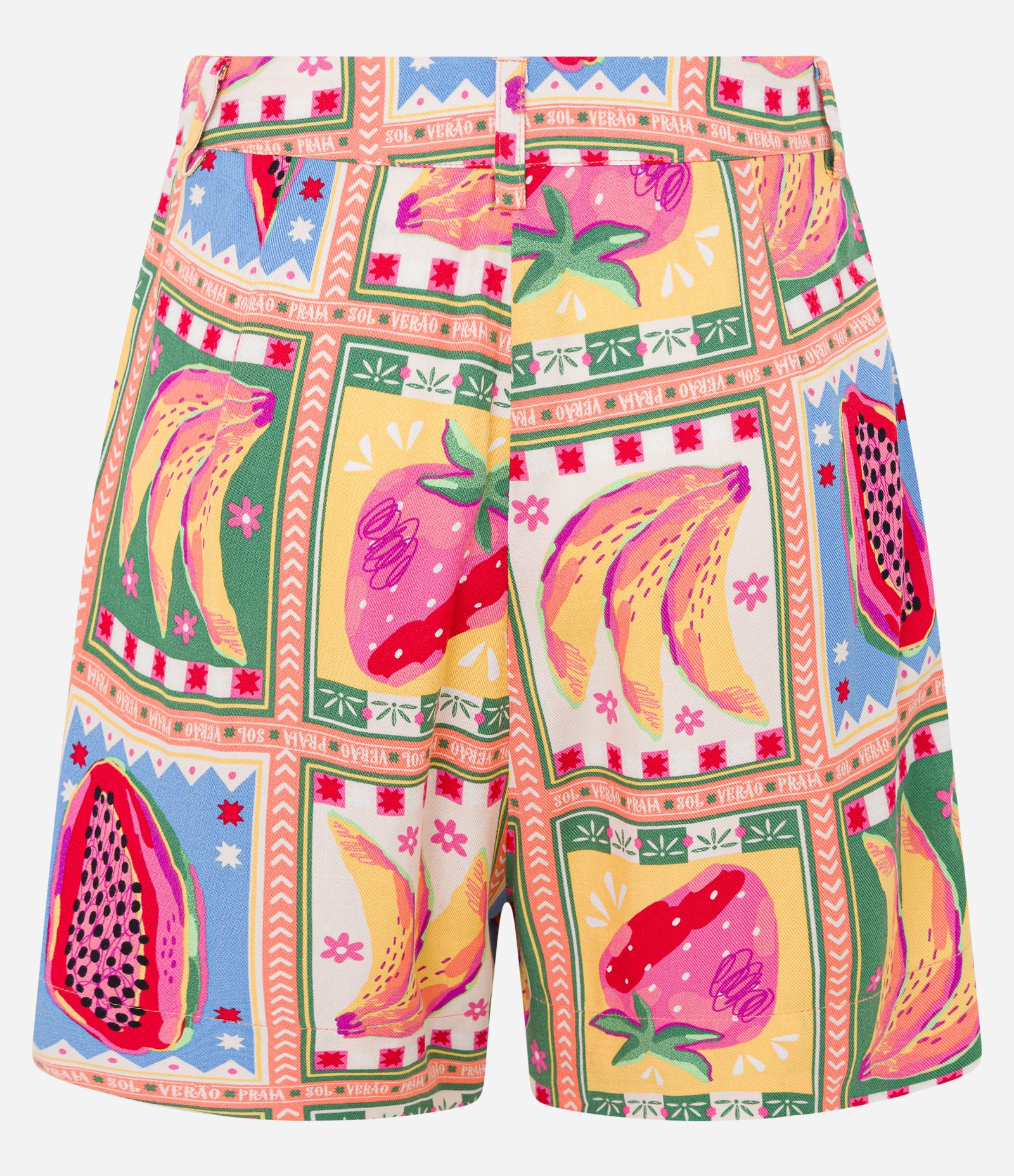 Short Curto em Viscose com Estampa de Frutinhas Multicores 7