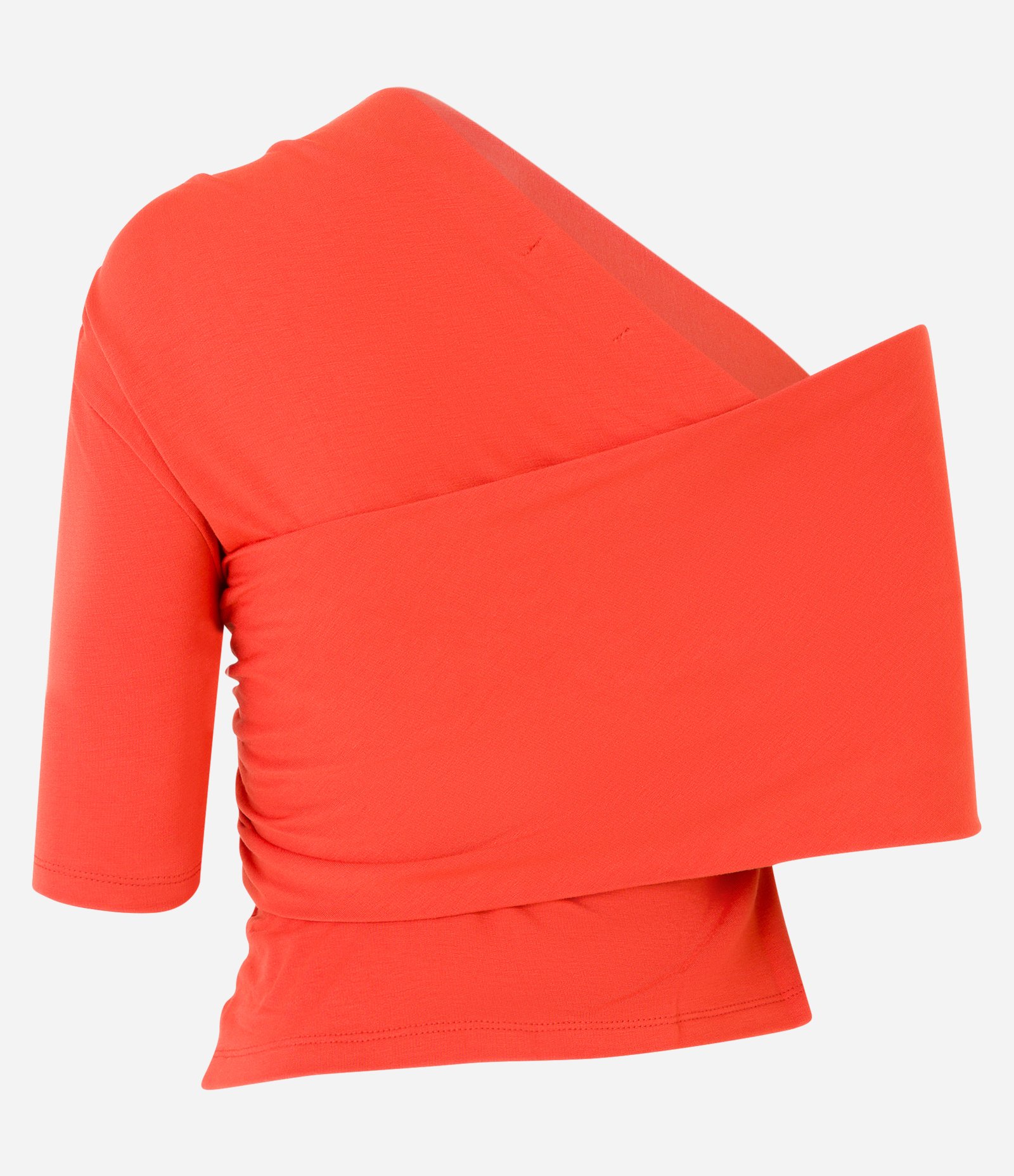 Blusa em Moletinho com Transpasse Frontal e Detalhe Franzido Laranja 6