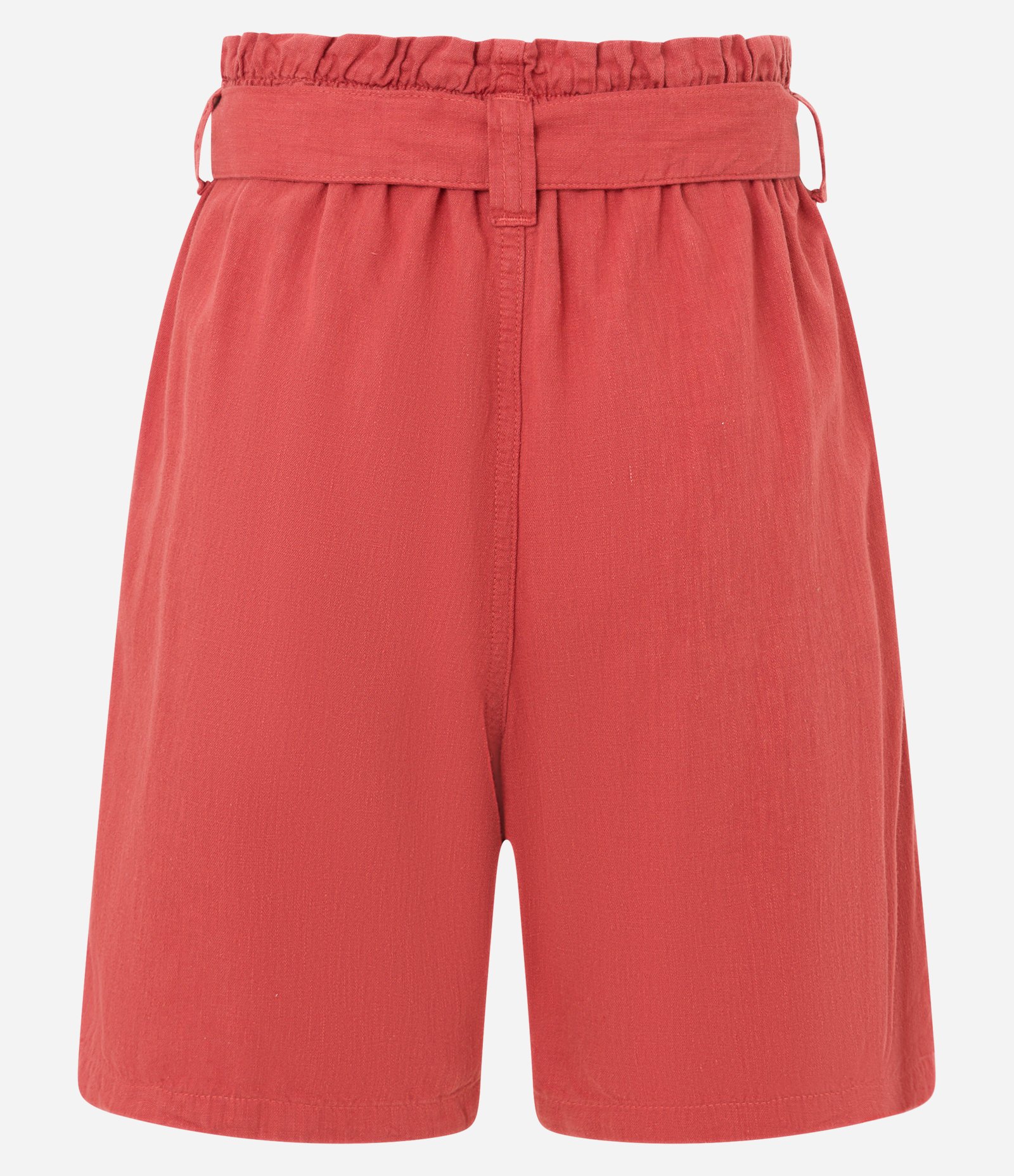 Short Baggy Cintura Média em Sarja com Cinto Afivelado Vermelho 6