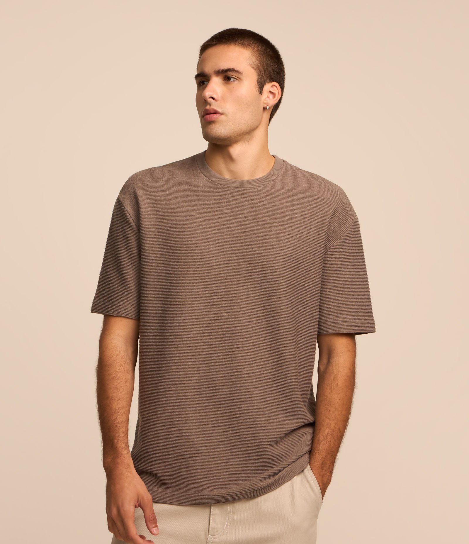 Camiseta Relaxed em Algodão com Textura 1