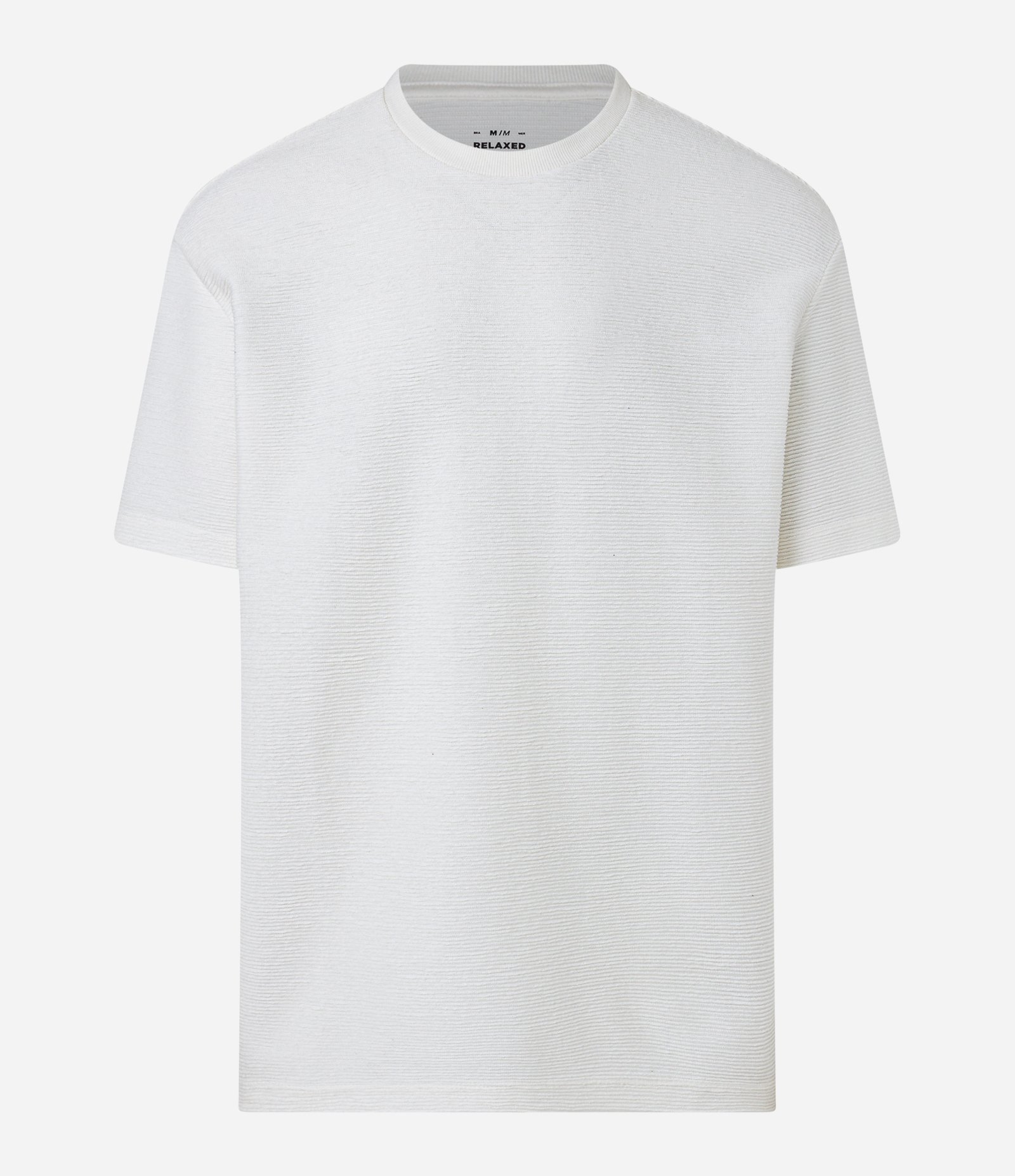 Camiseta Relaxed em Algodão com Textura Branco 4