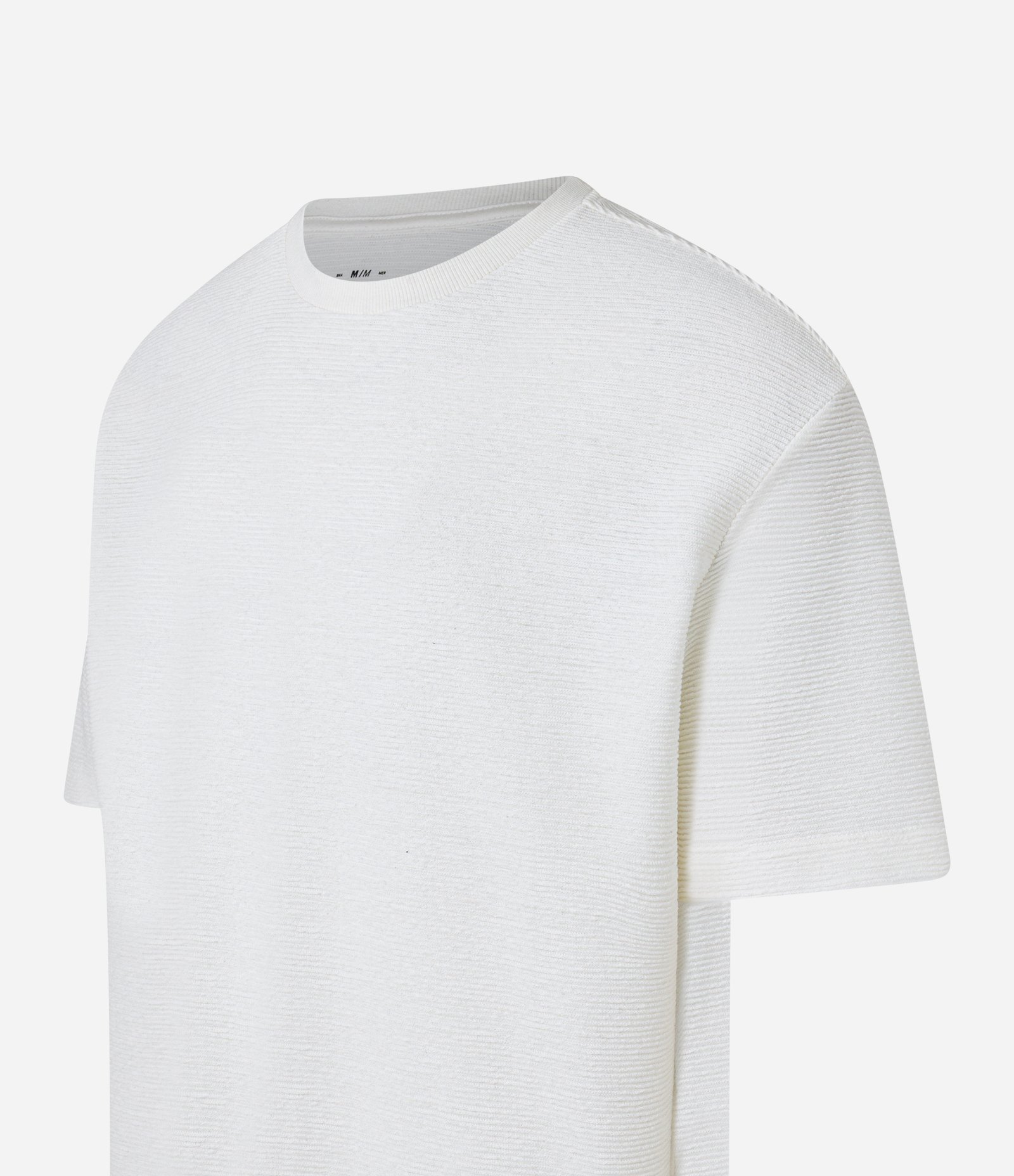 Camiseta Relaxed em Algodão com Textura Branco 5