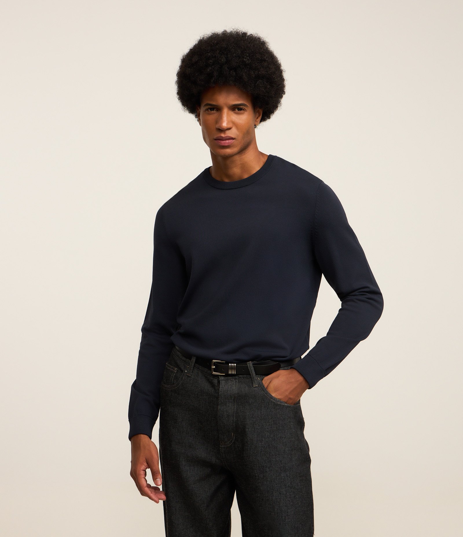 Suéter Básico em Viscose com Gola Redonda 1