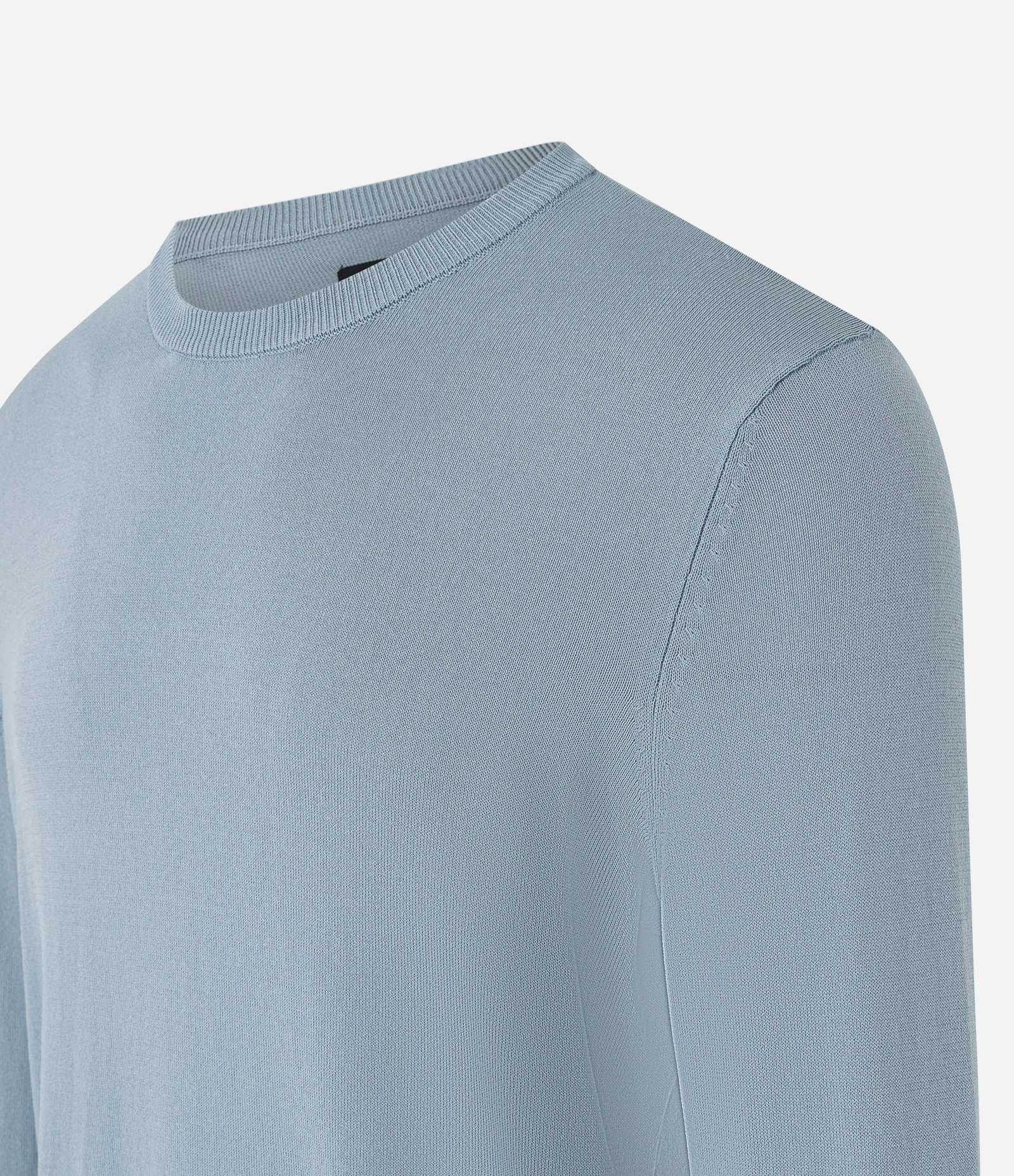 Suéter Básico em Viscose com Gola Redonda Cinza 5