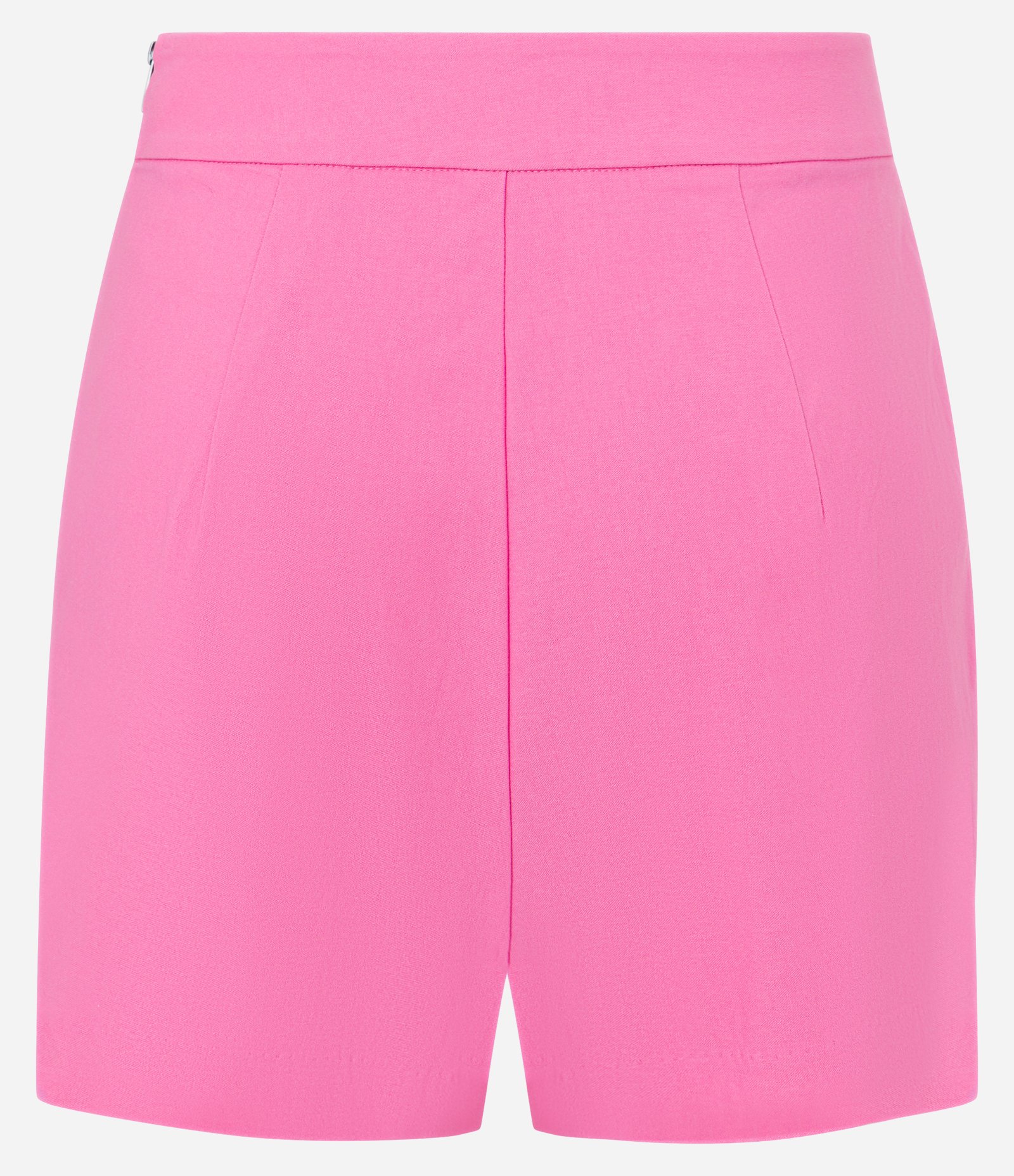 Short Curto em Bengaline com Cintura Alta e Frisos Frontais Rosa 6