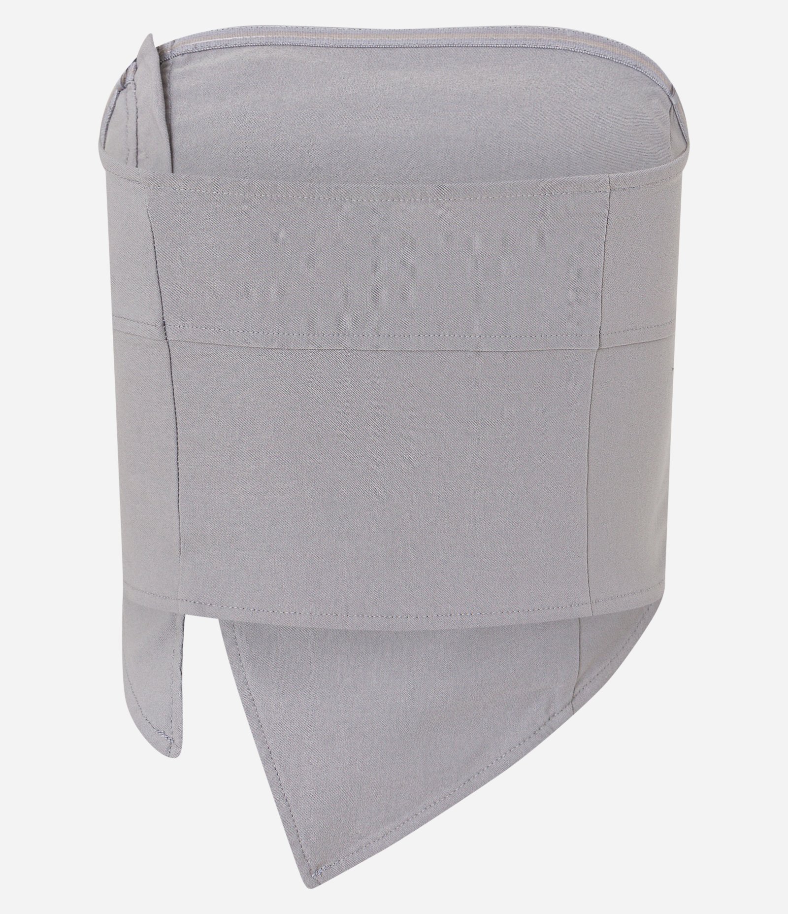 Blusa Tomara que Caia em Bengaline com Barra Assimétrica e Zíper Cinza 4