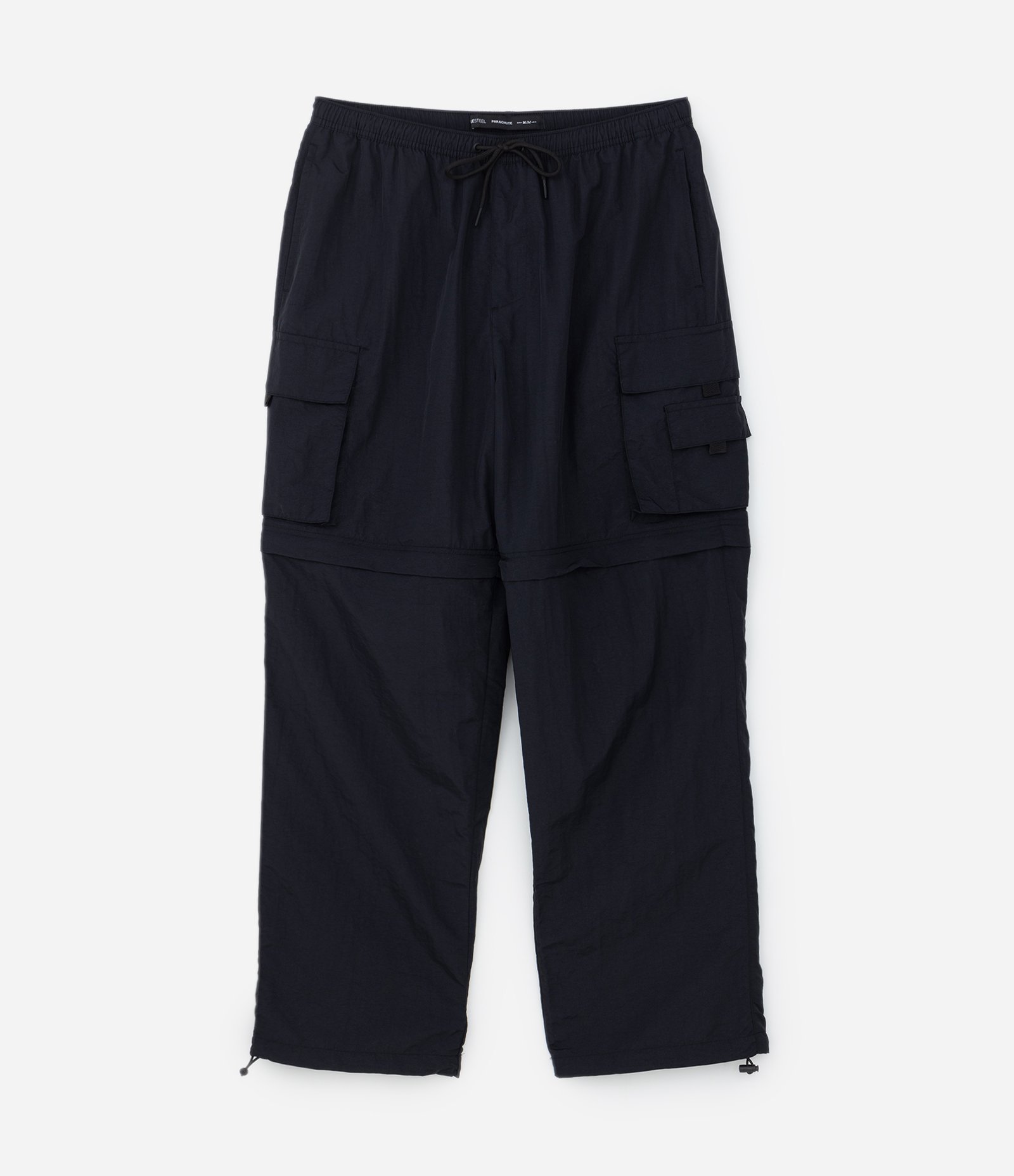 Calça Paper Touch Vira Bermuda com Puxador na Barra Preto 7