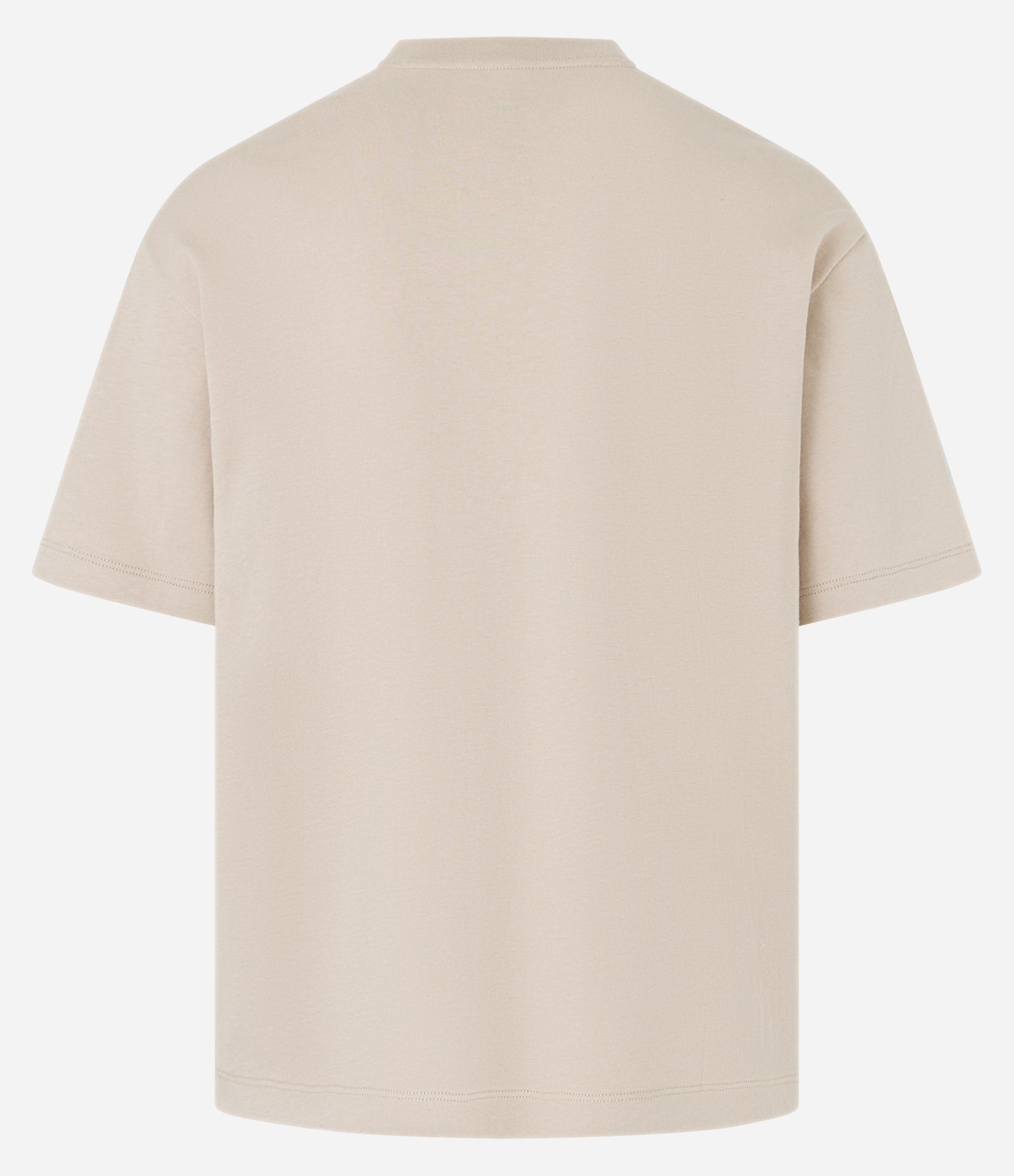 Camiseta Boxy em Algodão com Gola Redonda Bege 5