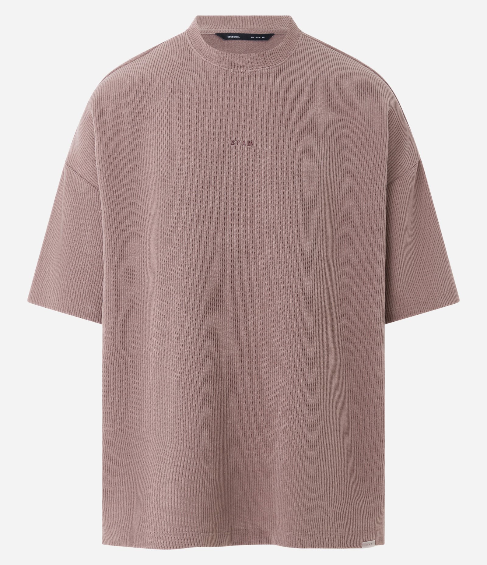 Camiseta em Cotelê com Bordado Lettering Bege 5