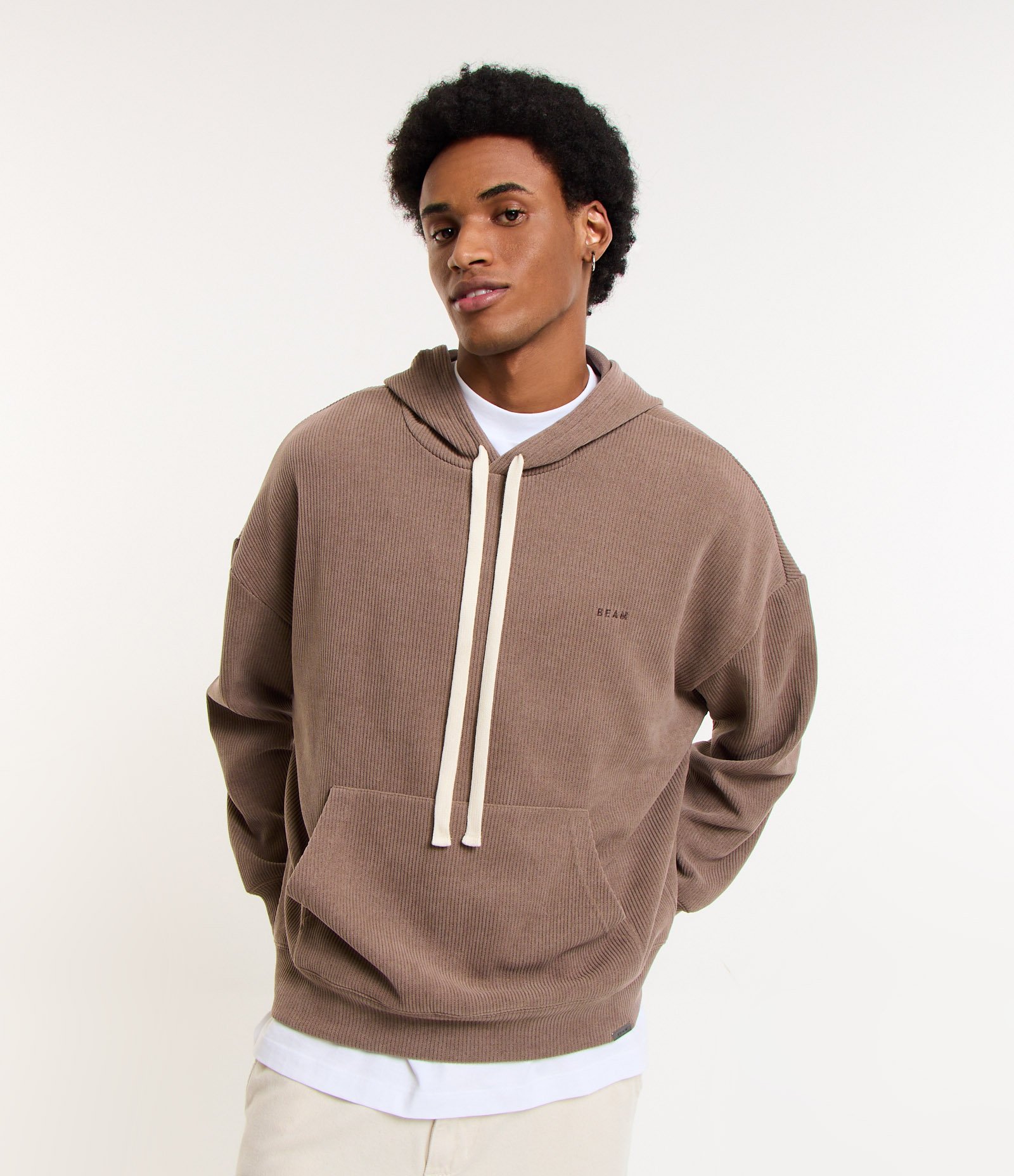 Casaco Balloon em Moletom com Capuz Marrom 1