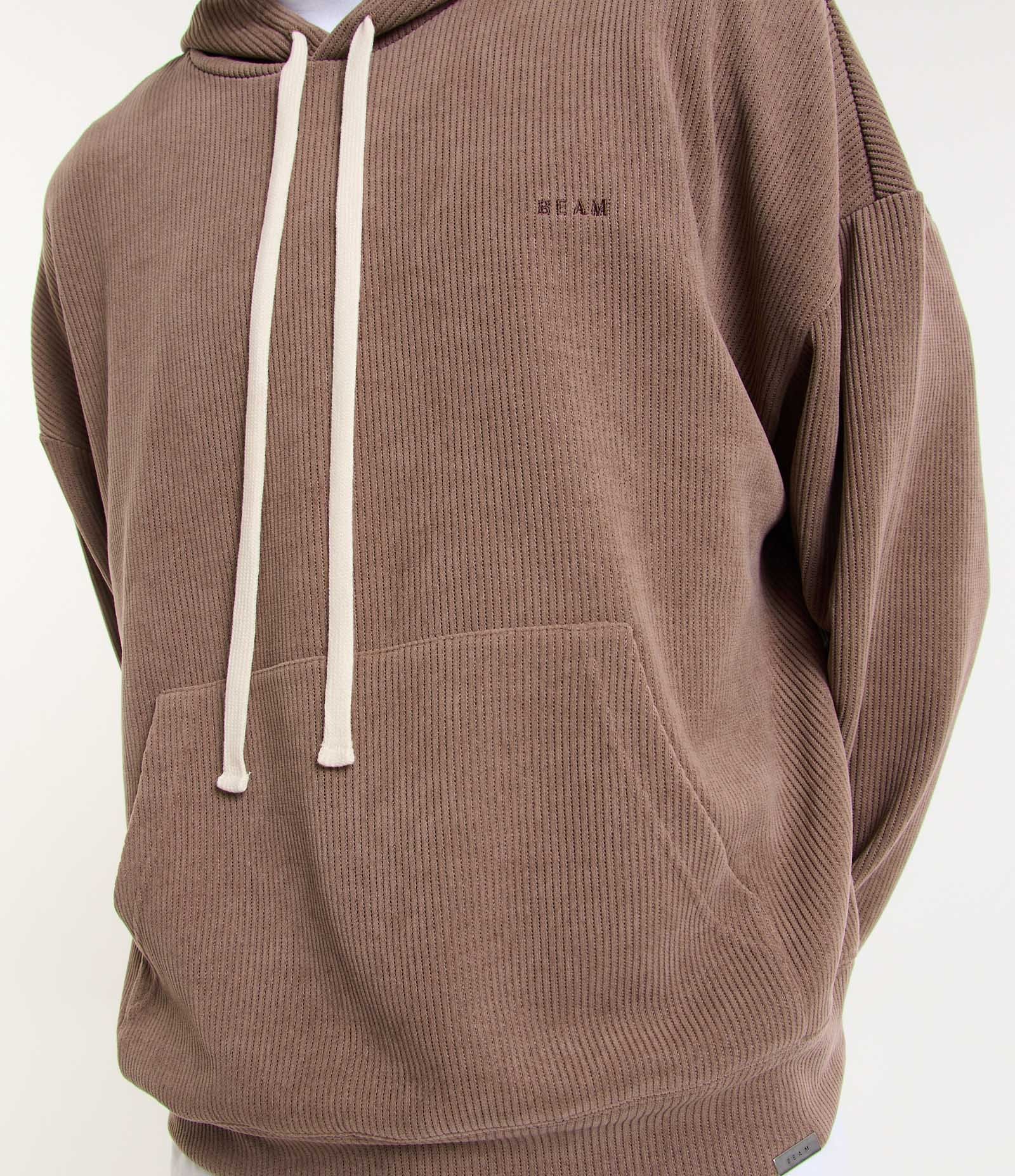 Casaco Balloon em Moletom com Capuz Marrom 5