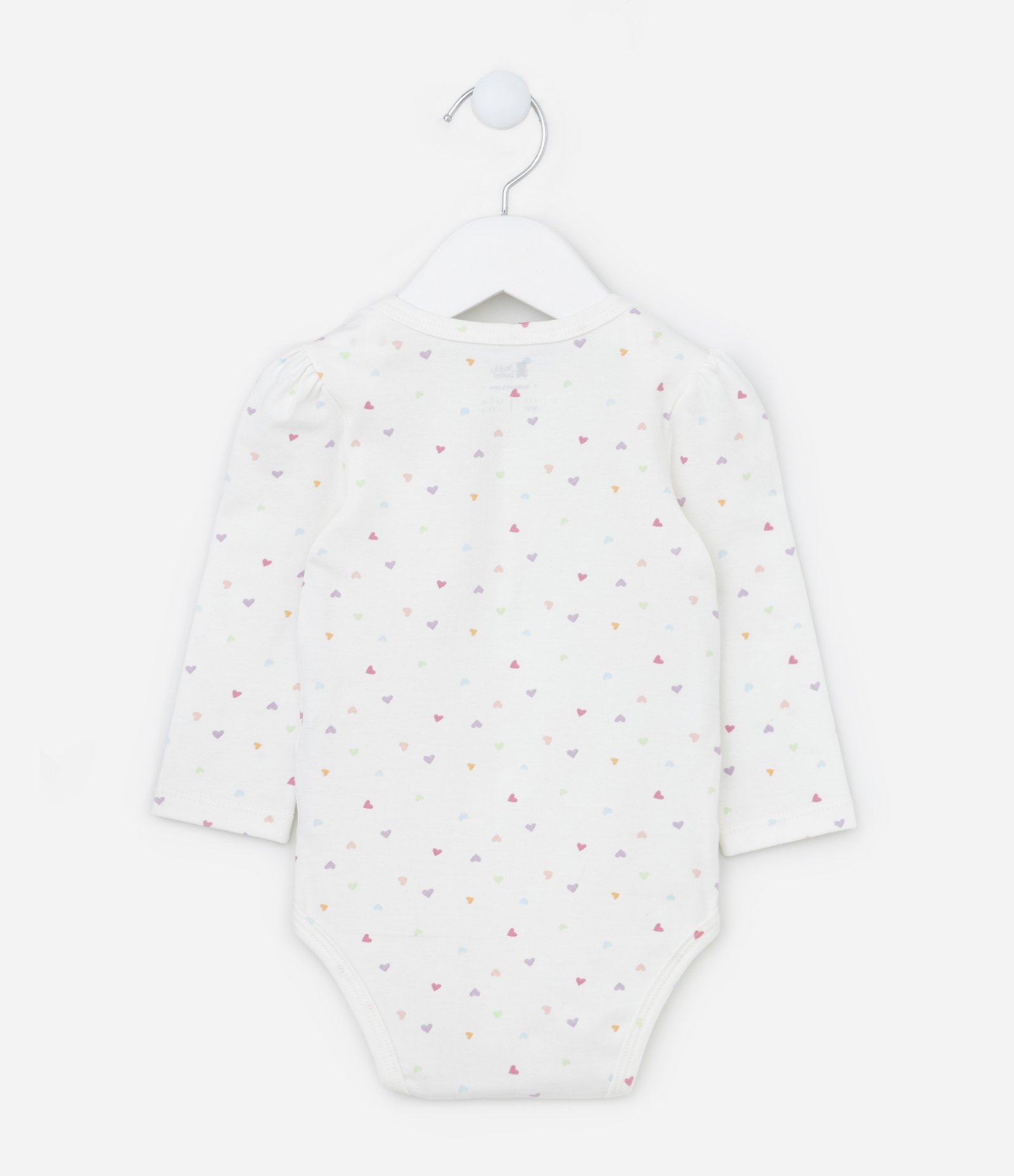 Body Infantil com Estampa de Gatinha com Corações - Tam RN a 18 meses Branco Neve 3