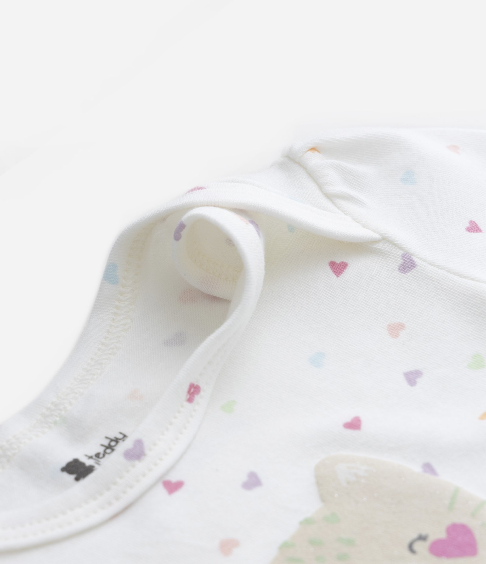 Body Infantil com Estampa de Gatinha com Corações - Tam RN a 18 meses Branco Neve 5