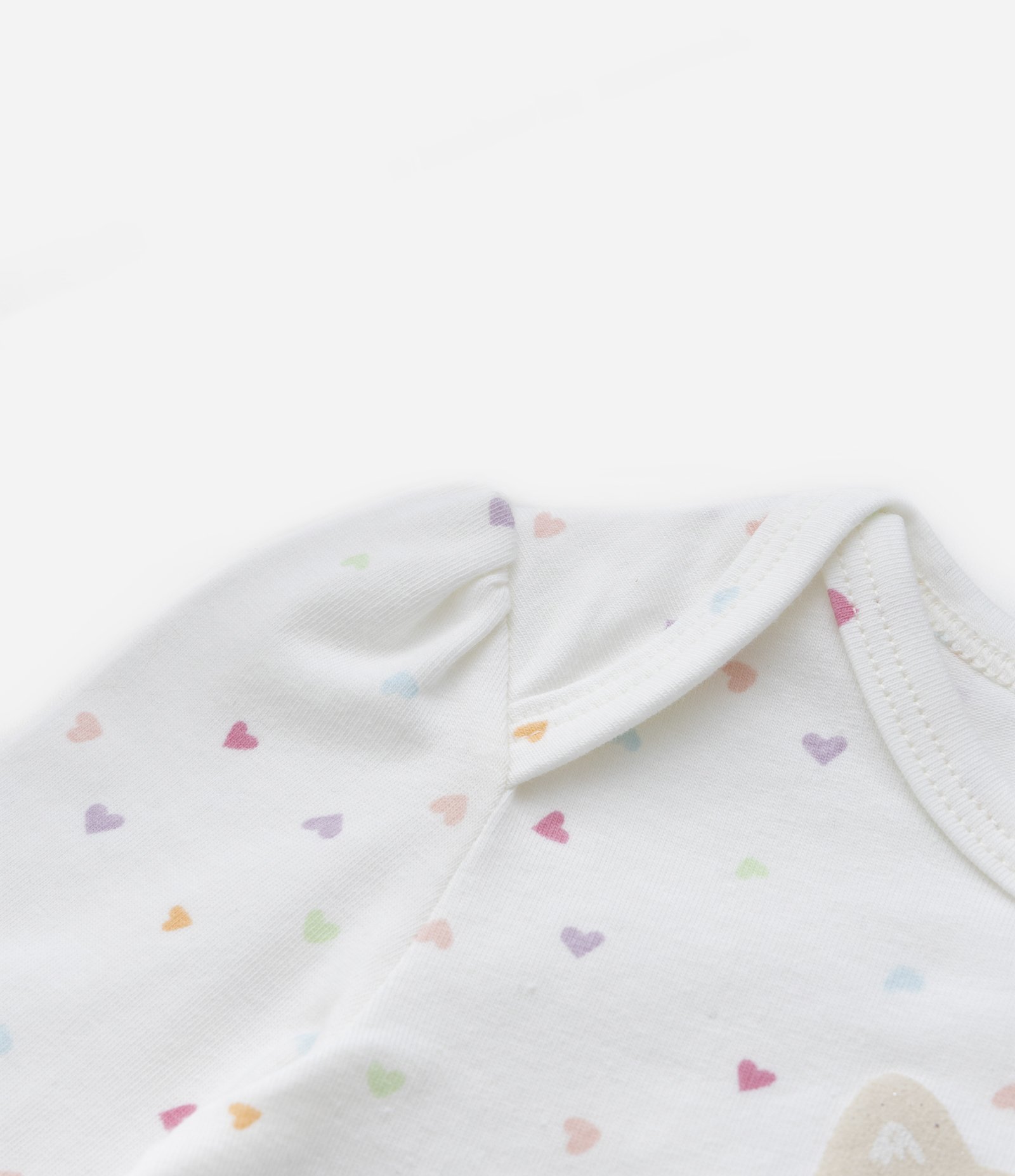 Body Infantil com Estampa de Gatinha com Corações - Tam RN a 18 meses Branco Neve 6