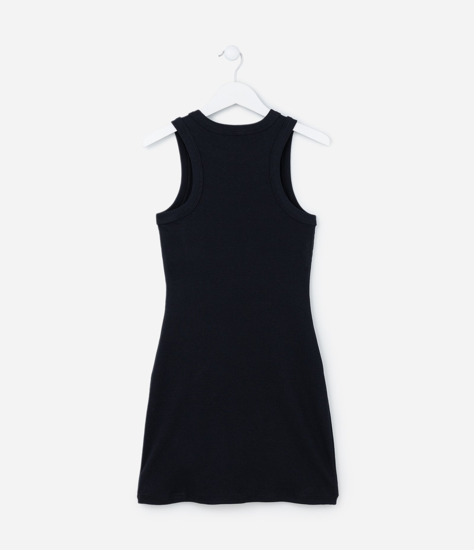 Vestido Infantil Canelado em Algodão - Tam 5 a 14 anos Preto 2