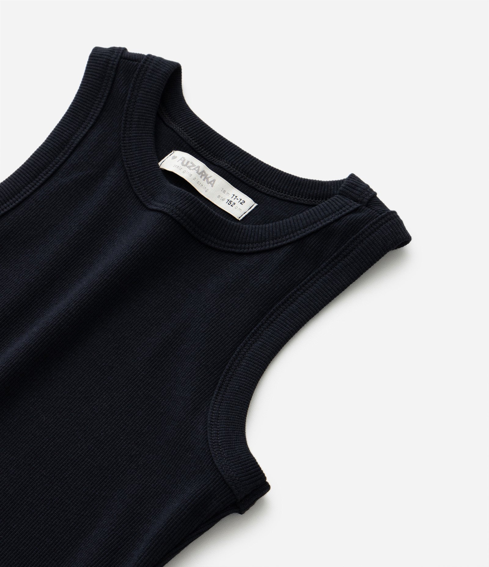 Vestido Infantil Canelado em Algodão - Tam 5 a 14 anos Preto 4