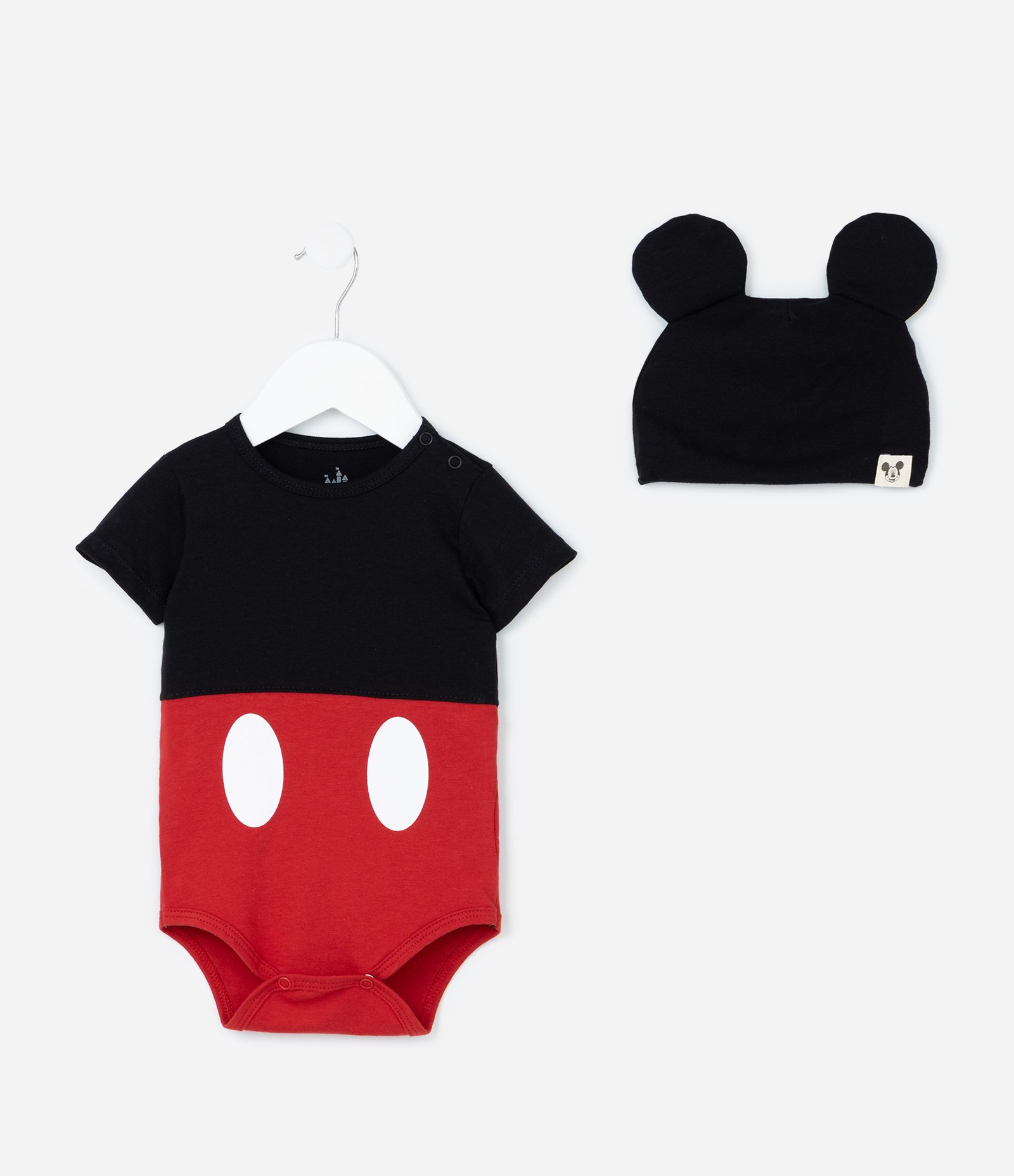 Body Infantil com Estampa Mickey com Gorro - Tam 0 a 18 meses Preto 2