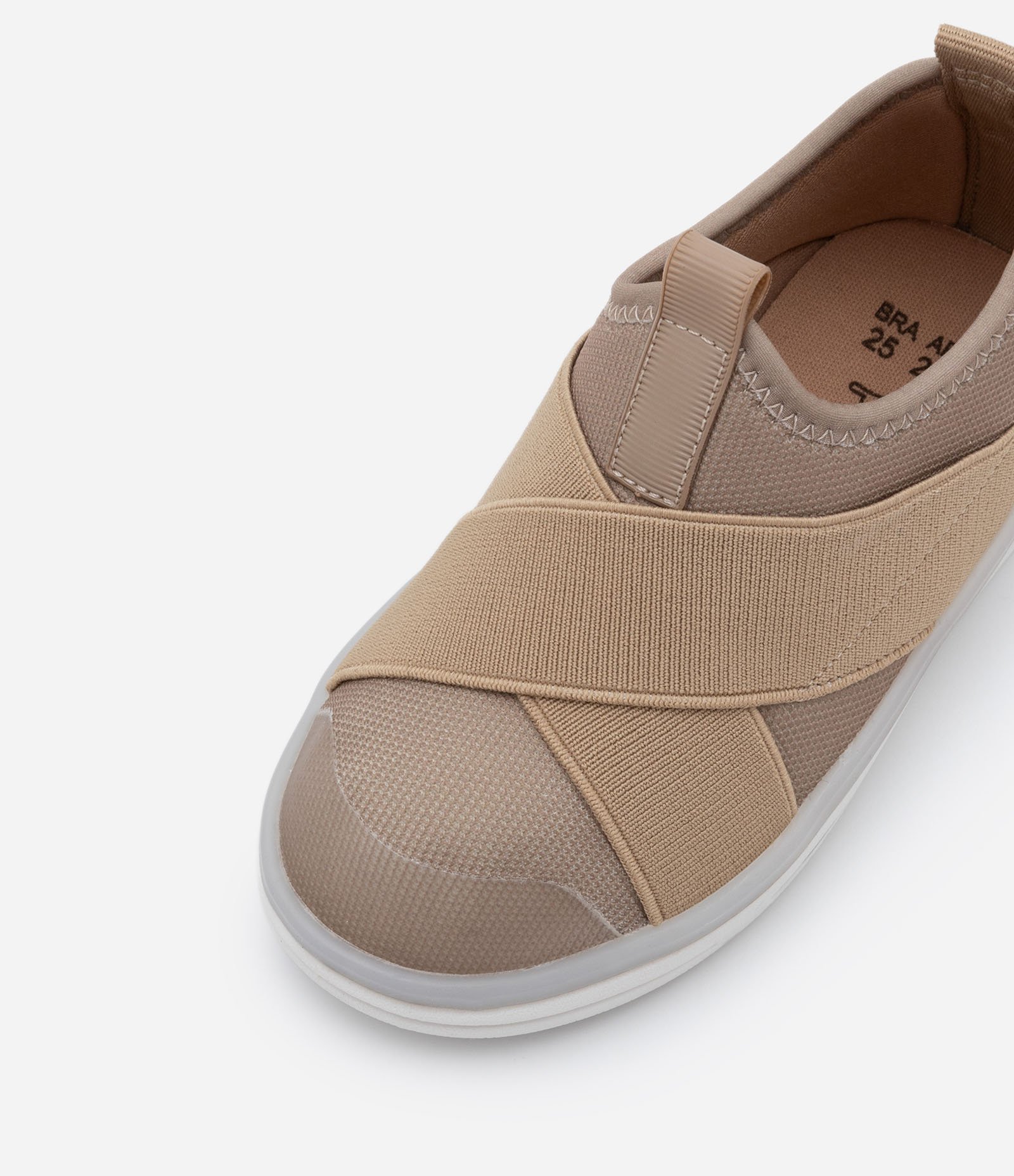 Tênis Calce Fácil Infantil com Tiras Elásticas e Sola LED - Tam 20 ao 27 Bege 4