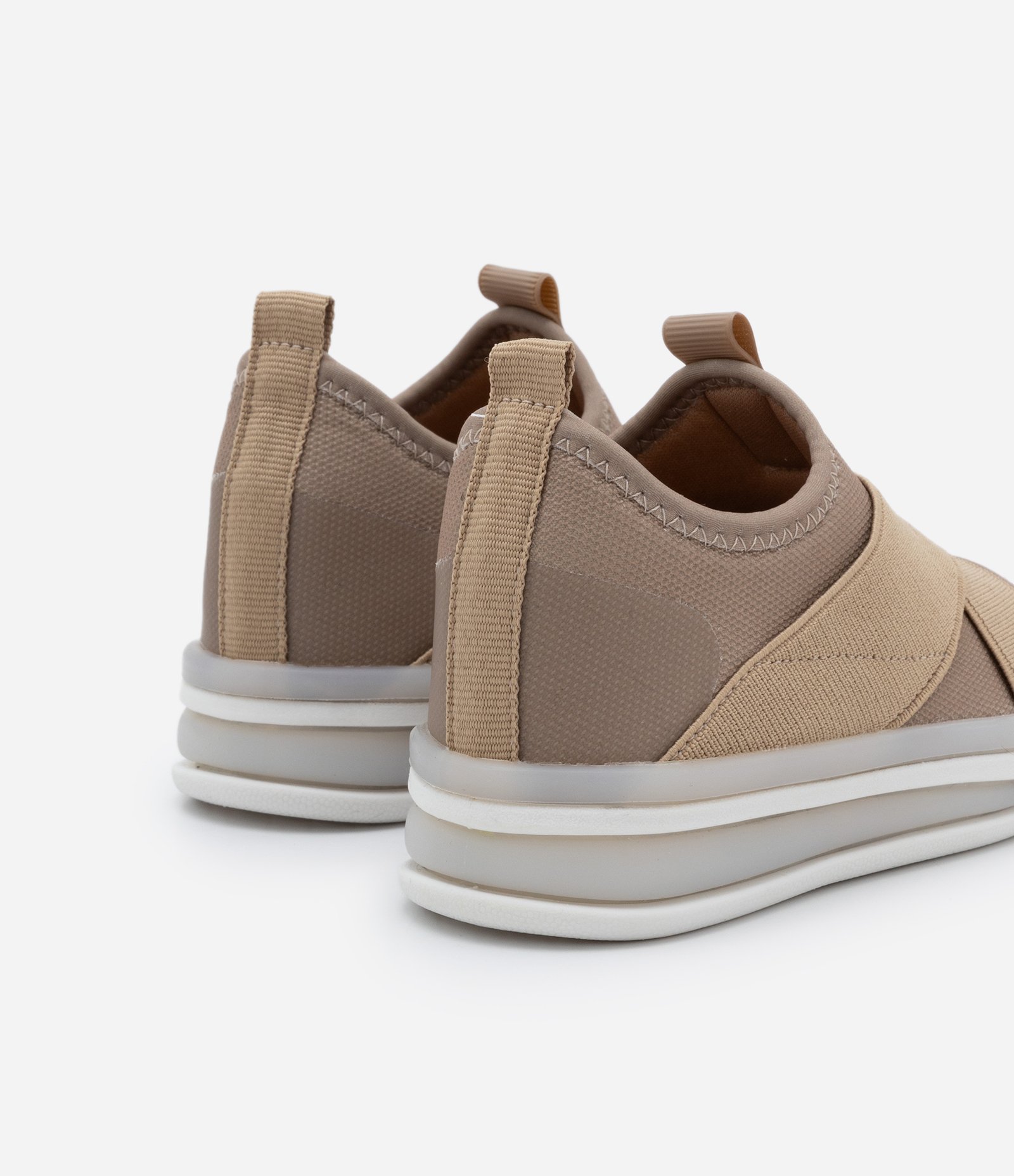 Tênis Calce Fácil Infantil com Tiras Elásticas e Sola LED - Tam 20 ao 27 Bege 5