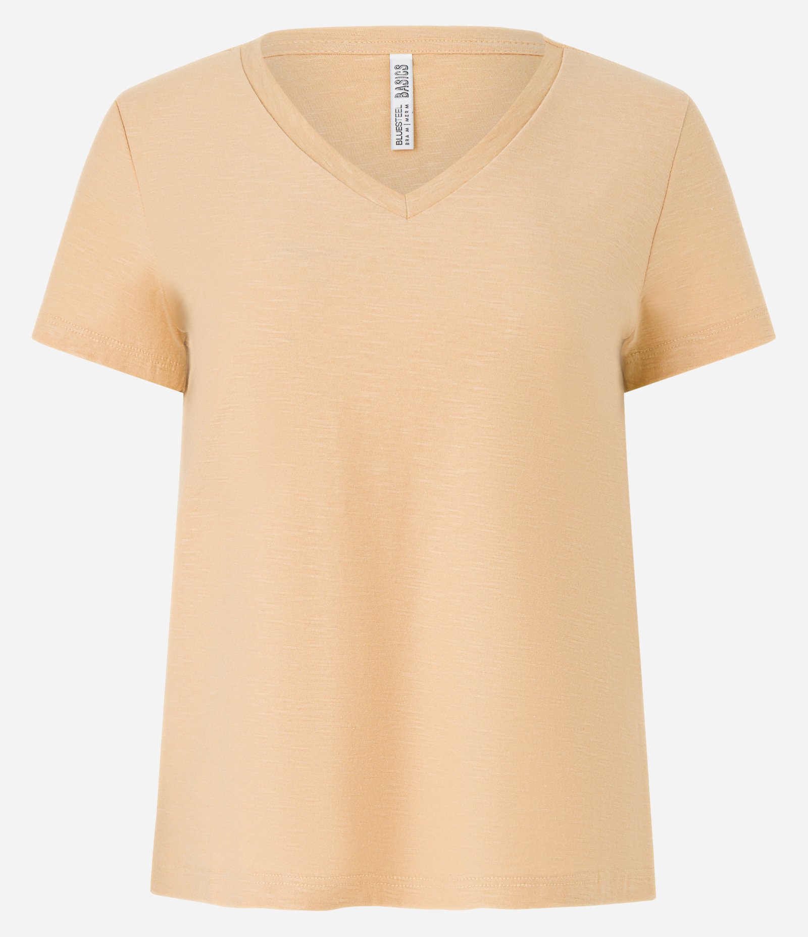 Blusa T-shirt em Algodão Flame com Gola V Amarelo 5