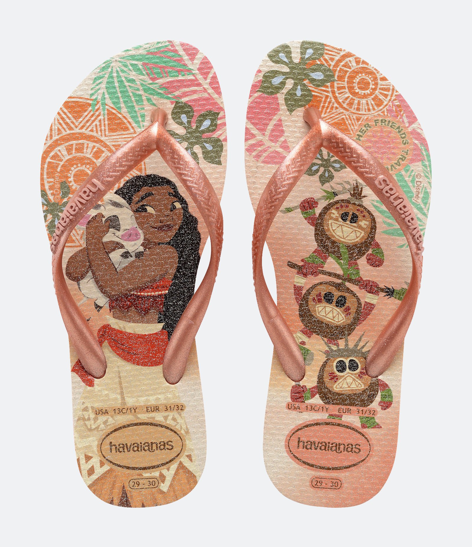 Chinelo Slim Infantil com Estampa de Princesas Havaianas - Tam 23 ao 36 1