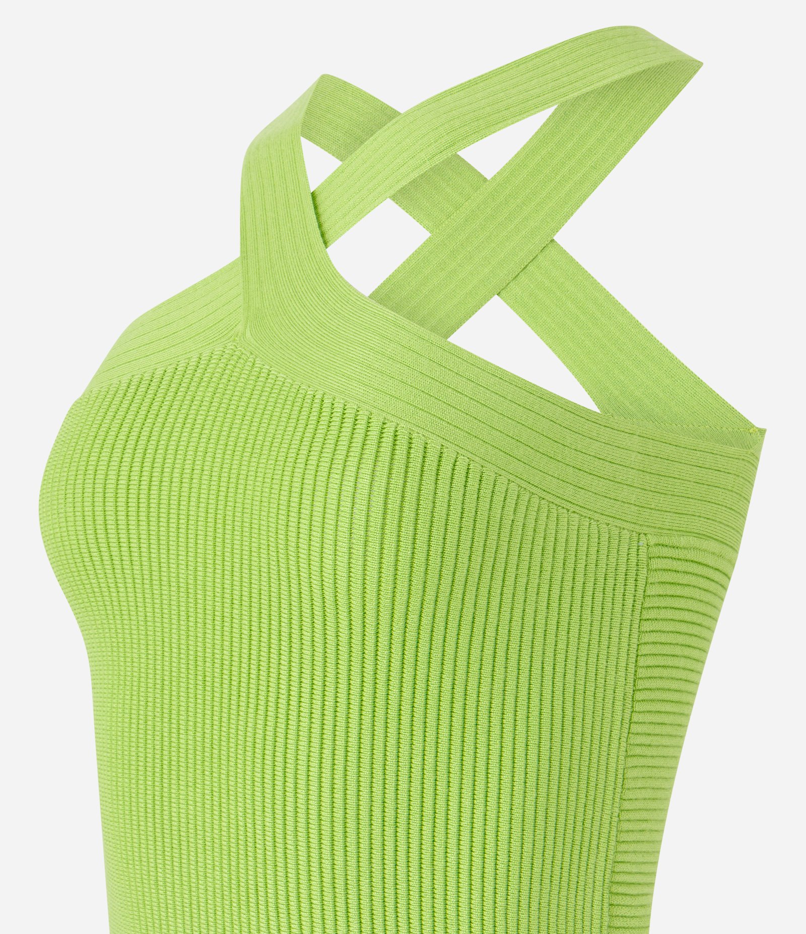Blusa em Tricô com Gola Halter Cruzada Verde 7