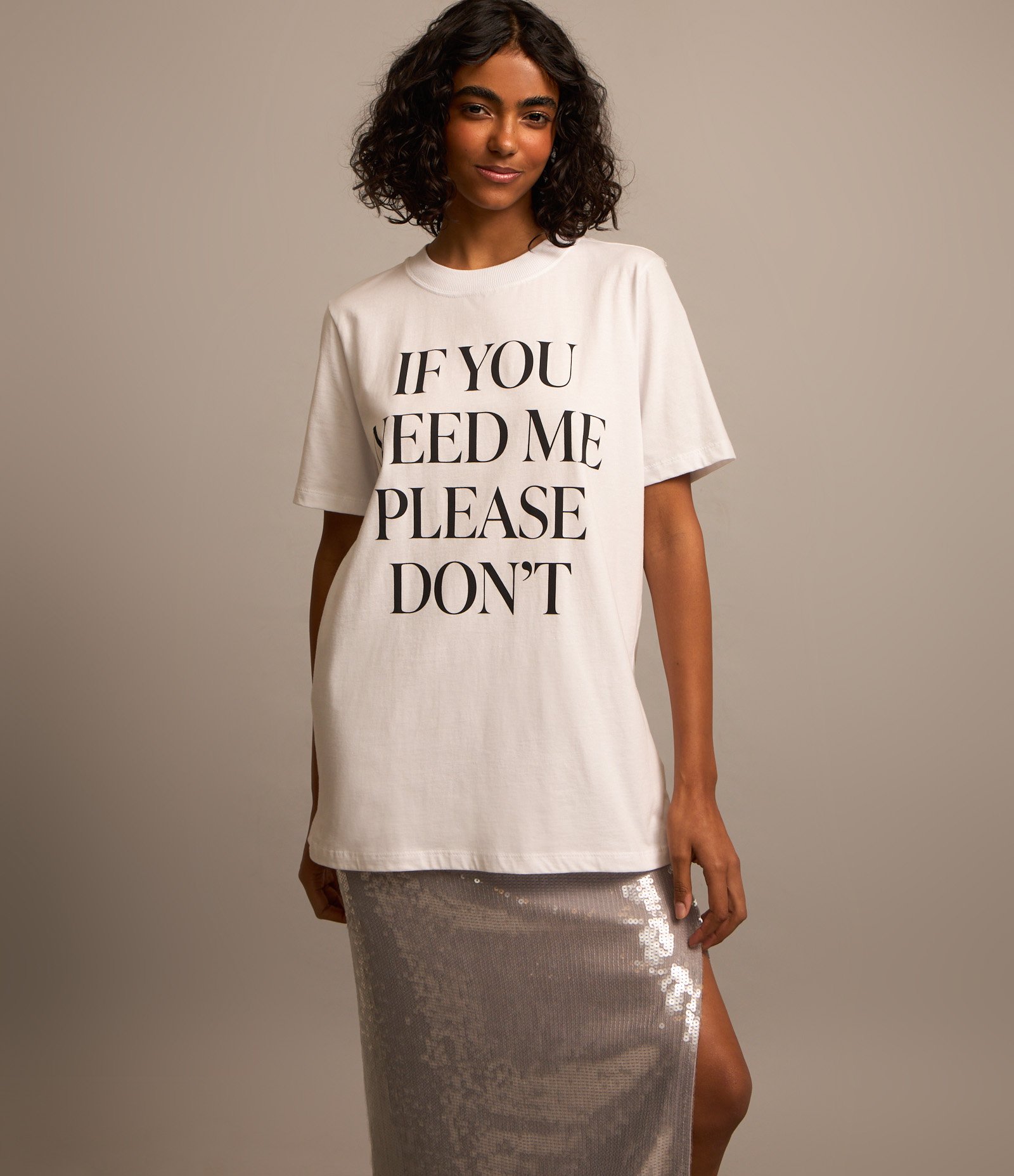 Saia Midi em Paetê Metalizado e Fenda Prata 2