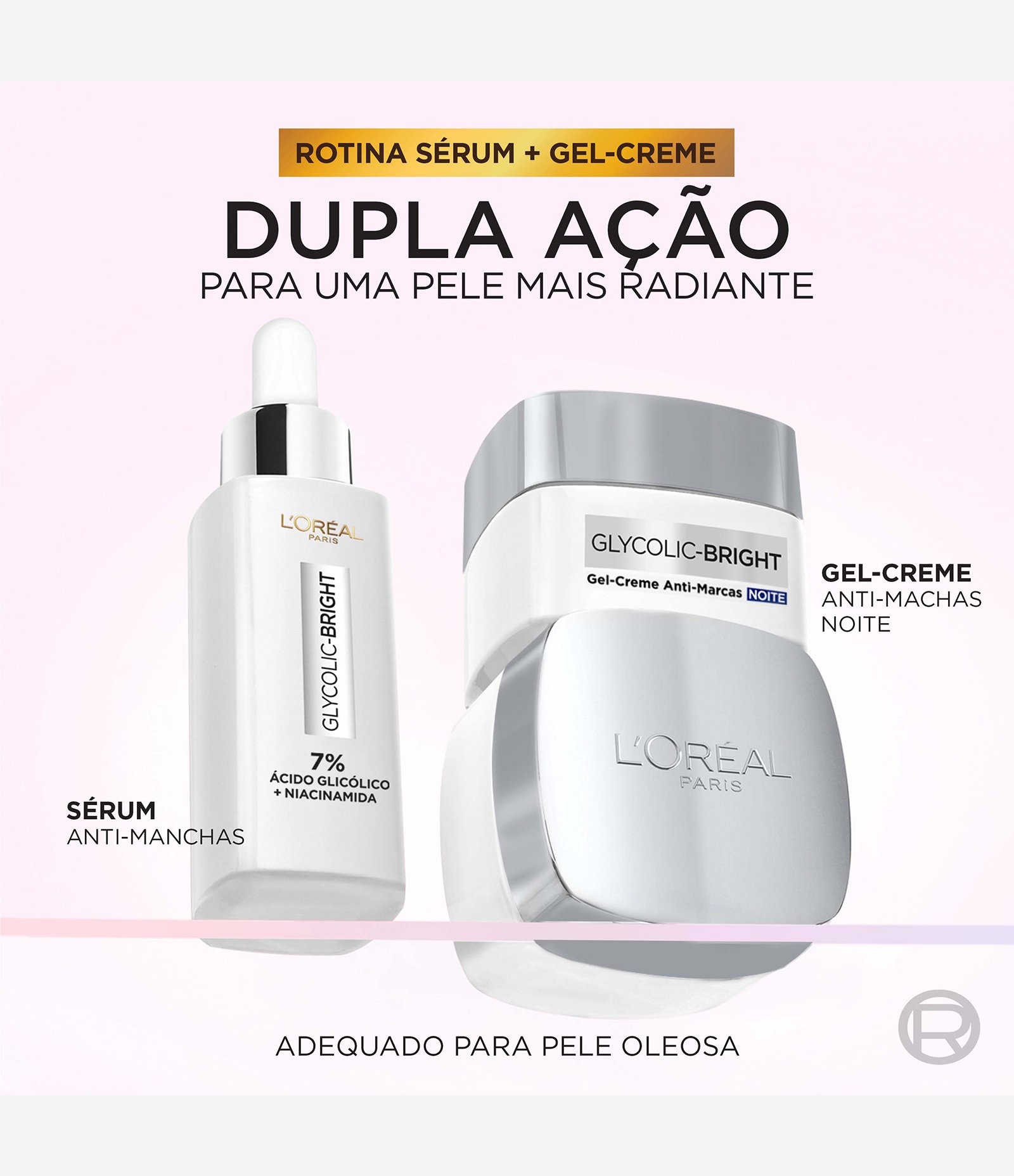 Gel Creme Hidratante Facial Anti Marcas Noite Glycolic Bright Loreal Paris 49G 8