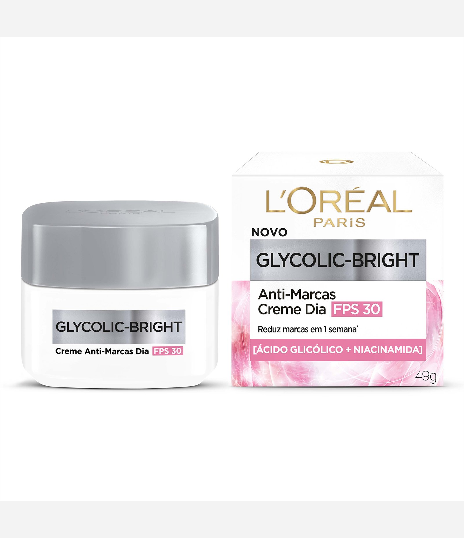 Creme Facial Anti Marcas Dia FPS 30 Glycolic Bright L'Oréal Paris 49G 2