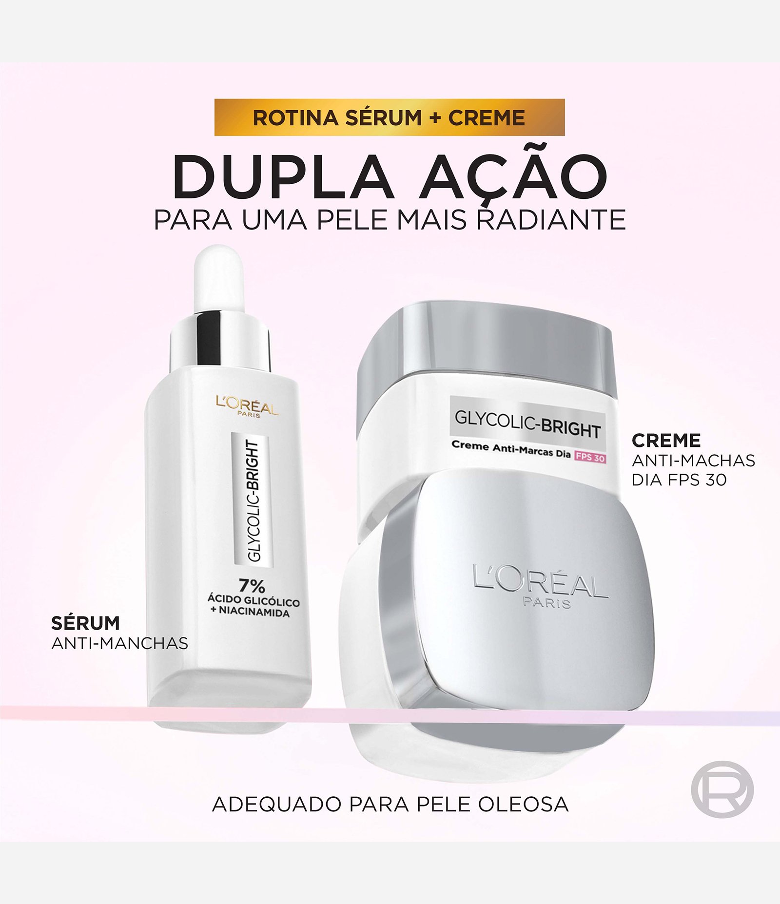 Creme Facial Anti Marcas Dia FPS 30 Glycolic Bright L'Oréal Paris 49G 5