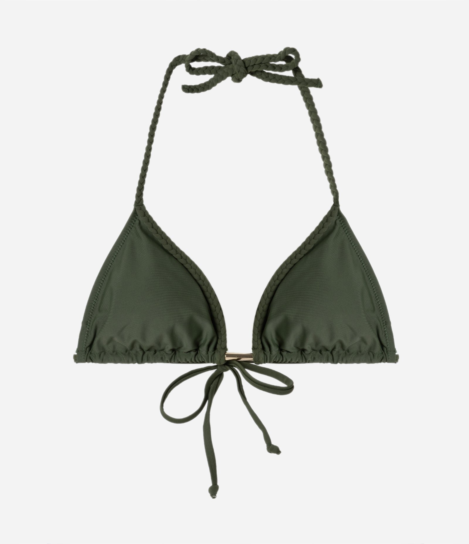 Biquíni Top Cortininha em Poliamida com Alças Trançadas Verde 6