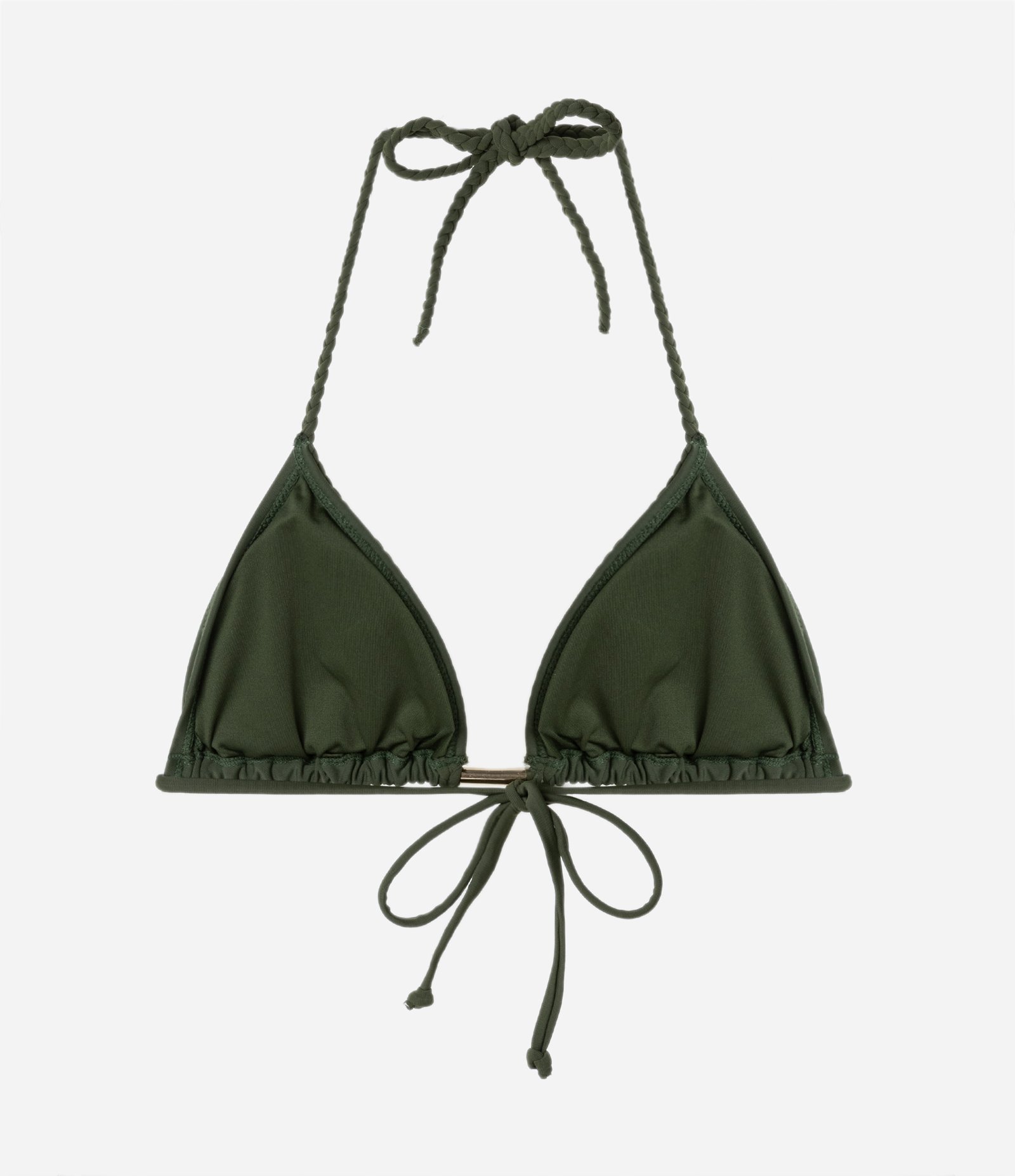 Biquíni Top Cortininha em Poliamida com Alças Trançadas Verde 7