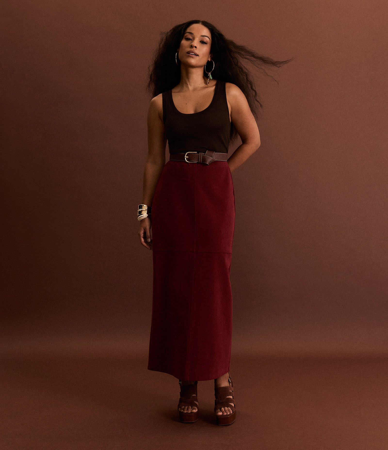 Blusa Sem Manga em Tricô Leve com Gola U Marrom 2