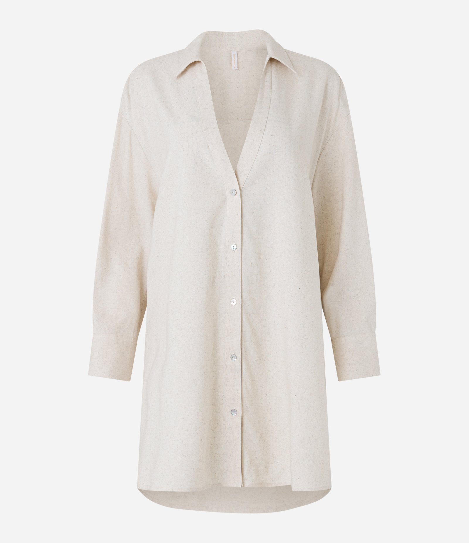 Saída de Praia Camisa em Viscolinho Bege 5