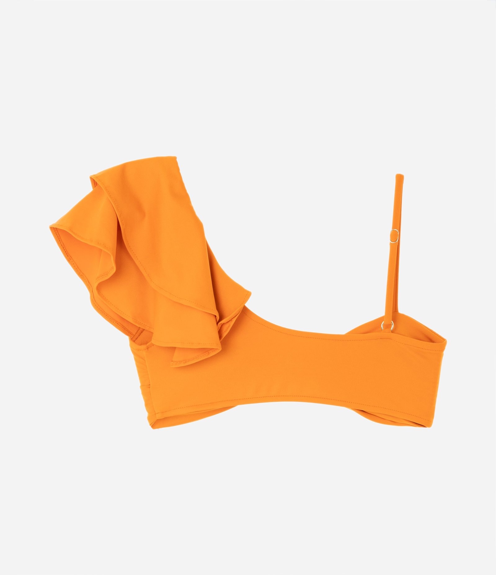 Biquíni Top em Microfibra com Babado no Ombro Laranja 6