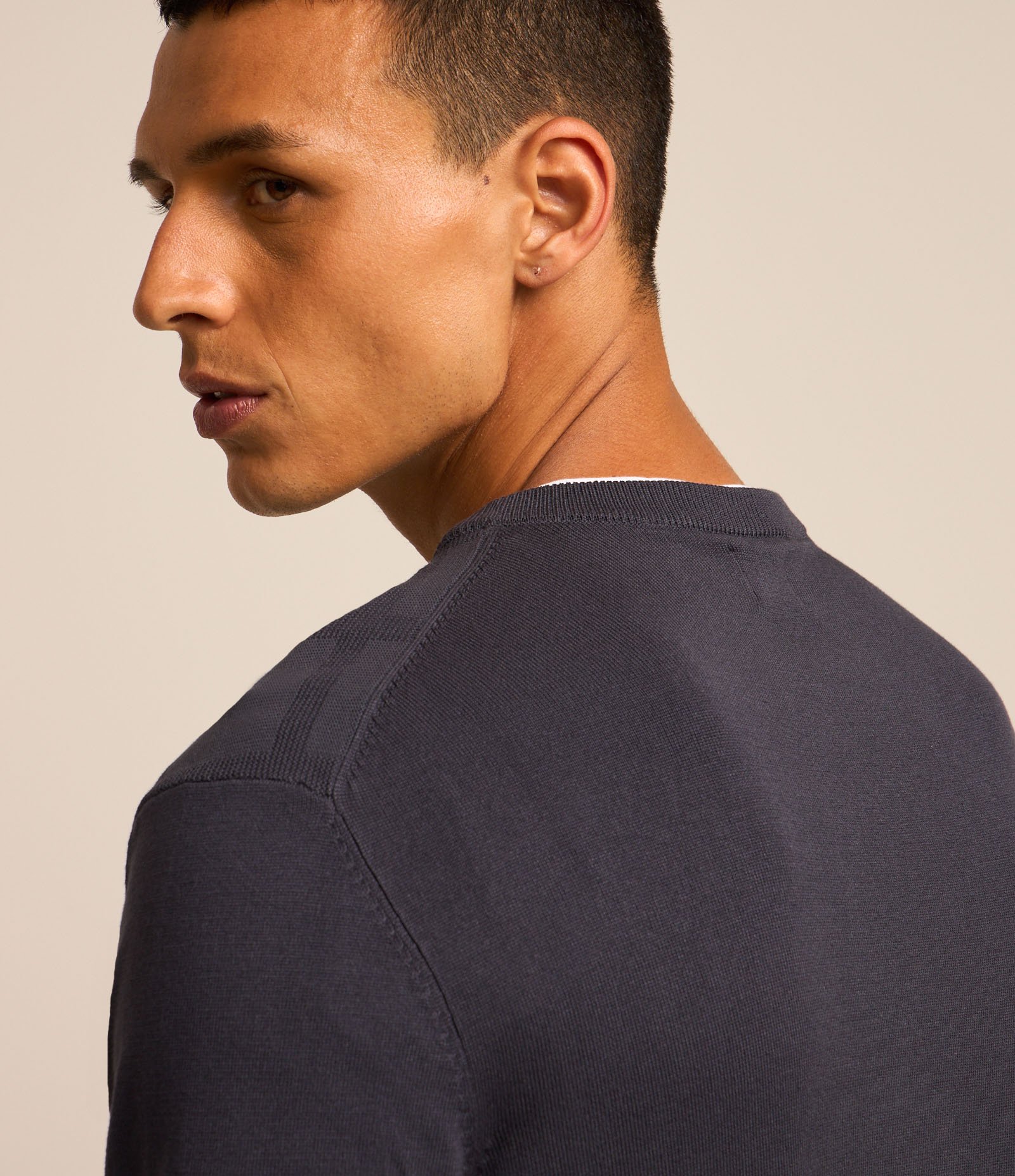 Suéter em Tricô com Textura Quadriculada 5