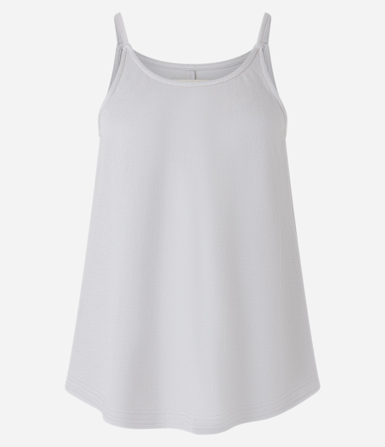 Blusa de Alça em Piquet com Gola Redonda Cinza 2