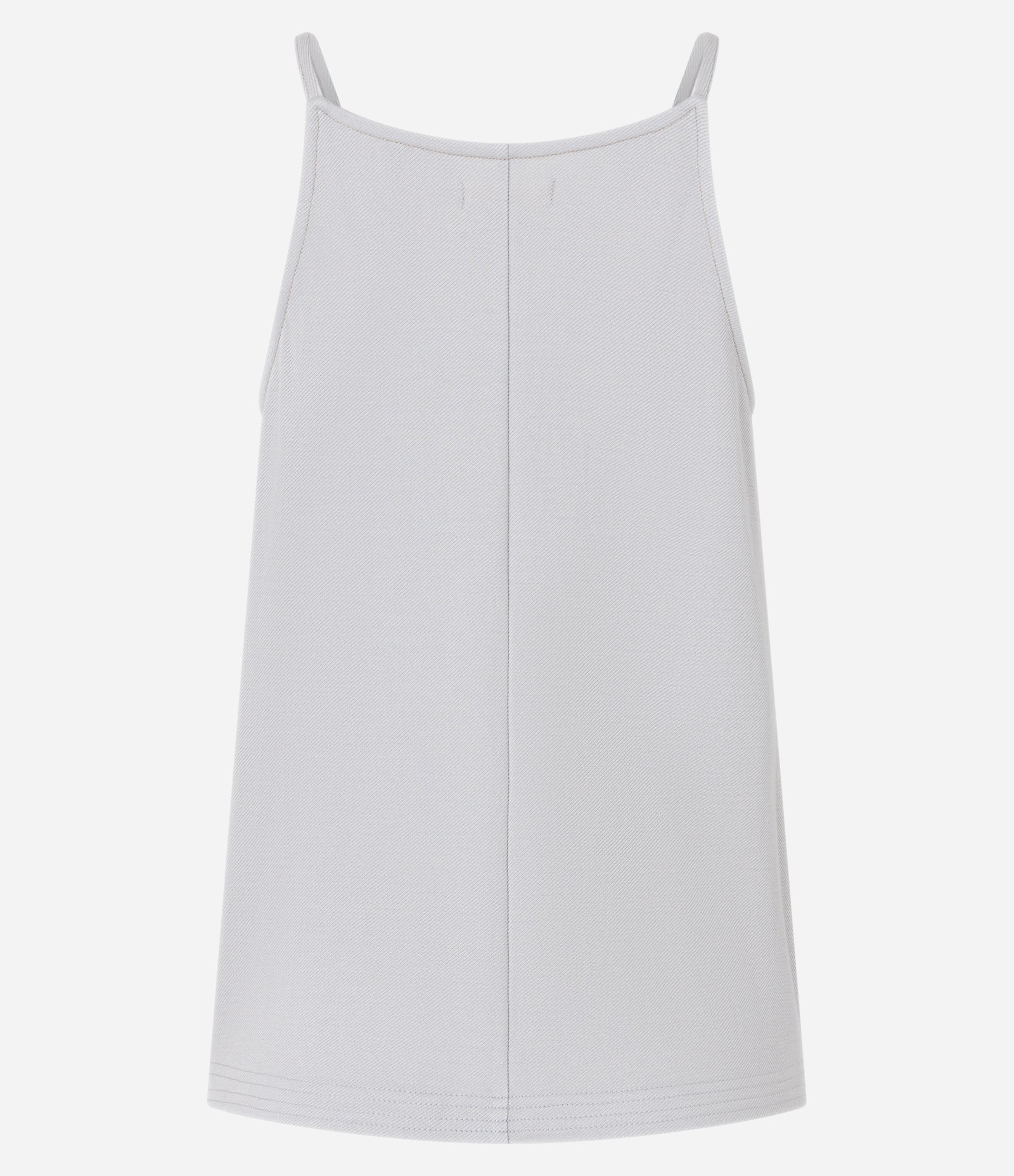 Blusa de Alça em Piquet com Gola Redonda Cinza 4