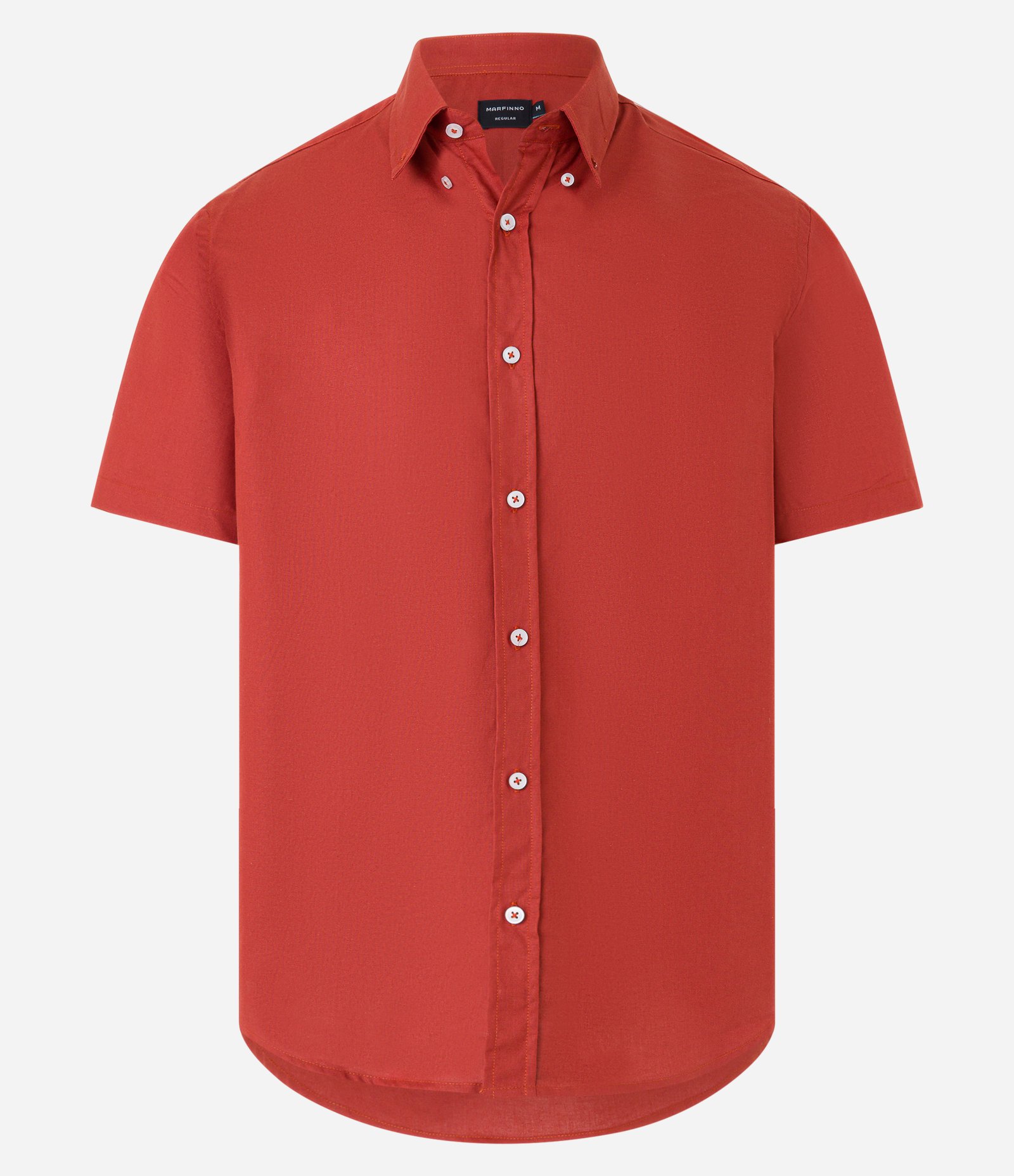 Camisa Regular em Oxford com Abotoamento Frontal Vermelho 5