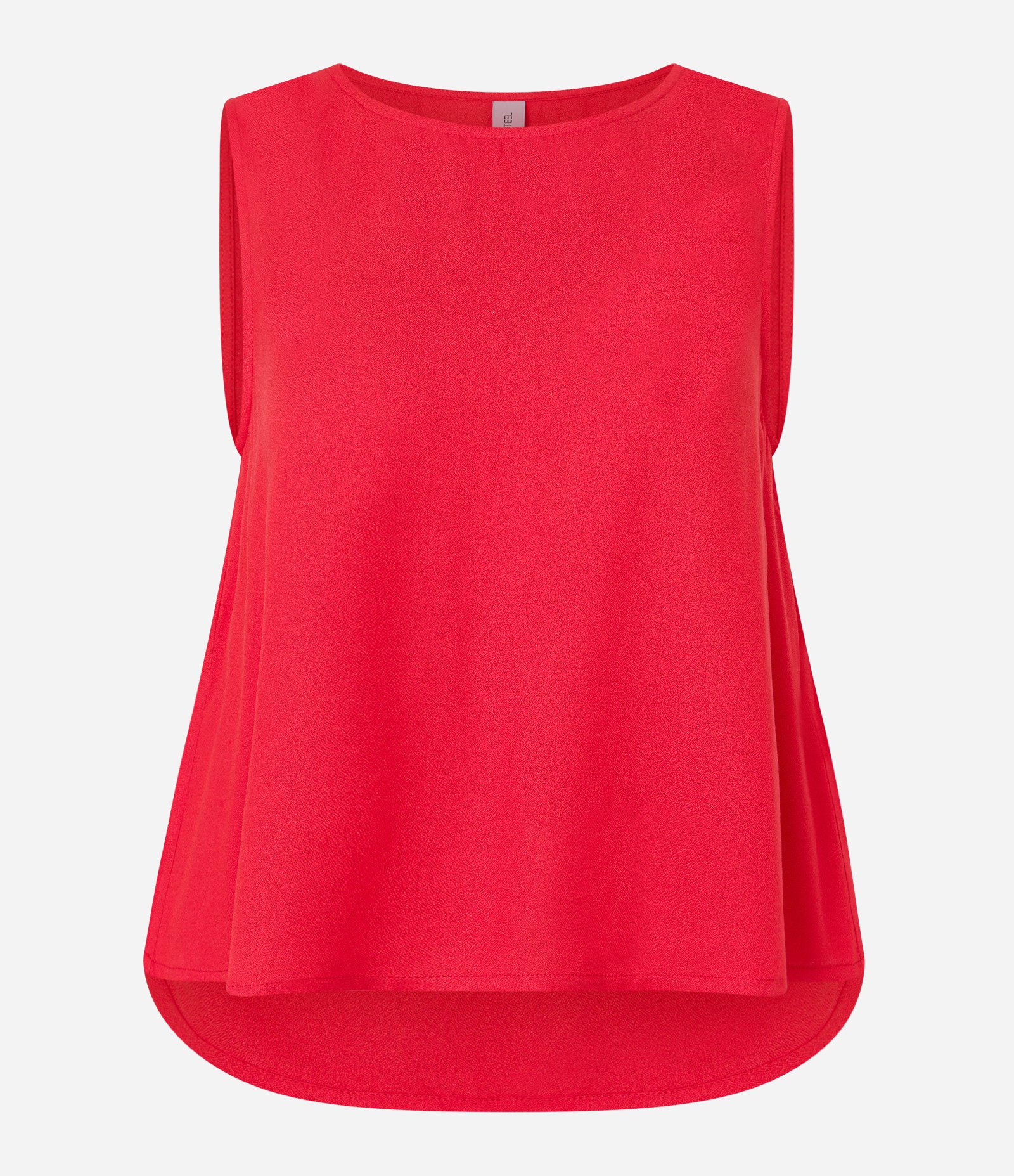 Blusa Regata em Crepe com Decote Redondo Vermelho 4