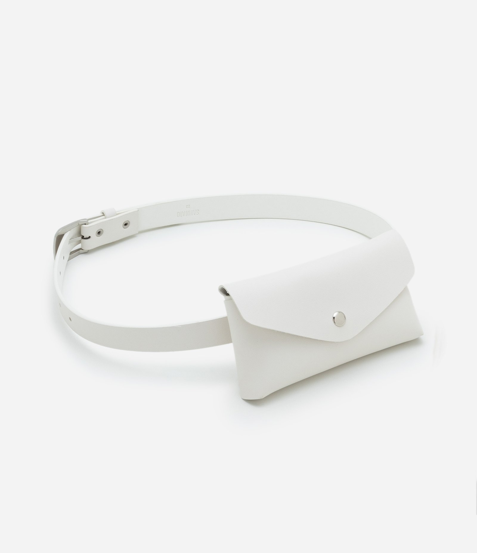 Cinto Médio em PU com Pochete Removível Off White 1