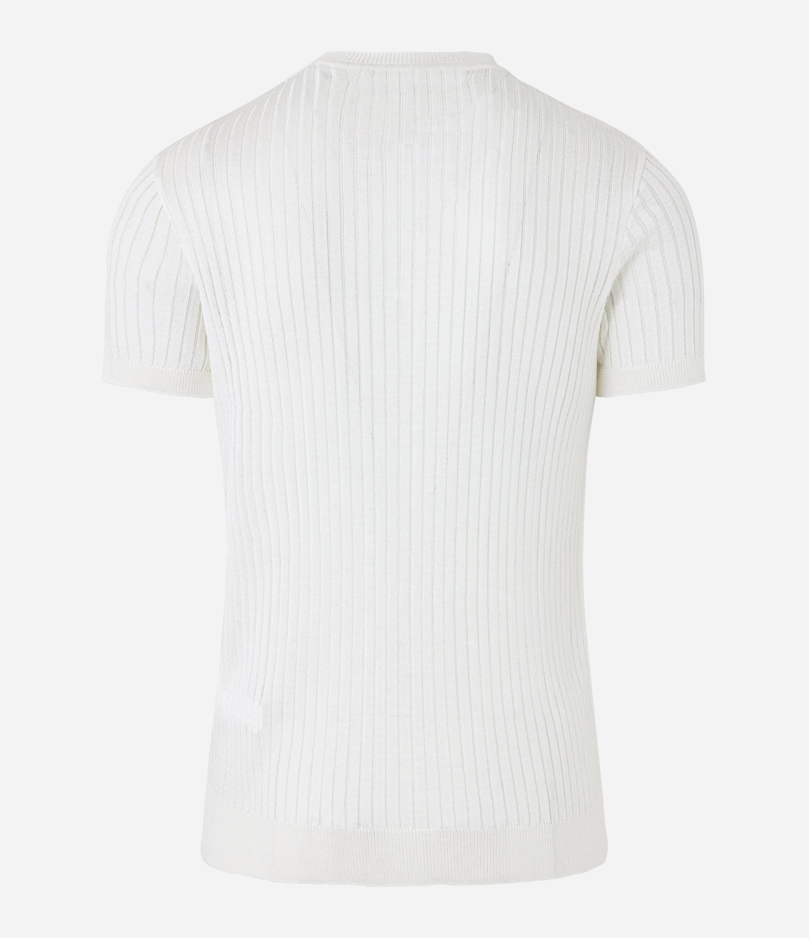 Camisa Polo Canelada com Gola Padre Branco 8