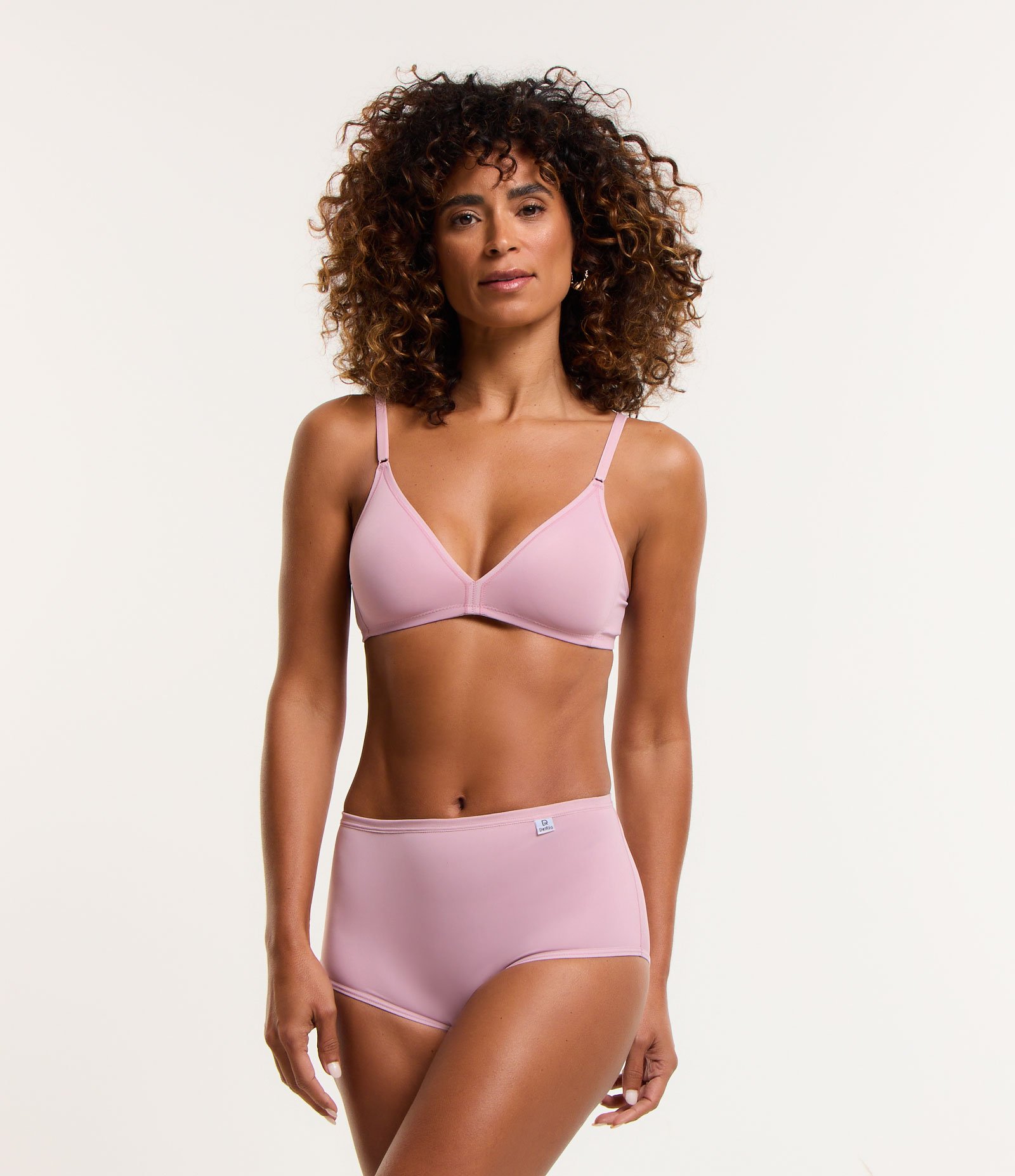 Kit 02 Calcinhas Altas em Microfibra DelRio Bege/Rosa 6