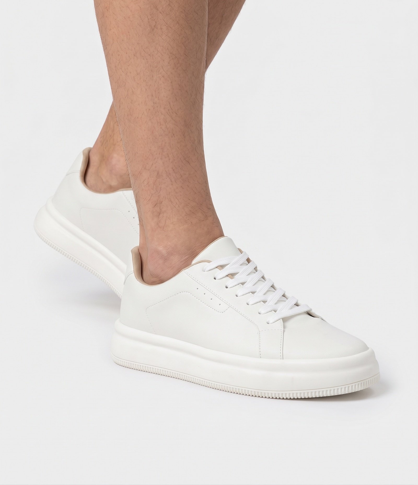 Tênis Casual em PU com Solado Bold Branco 2