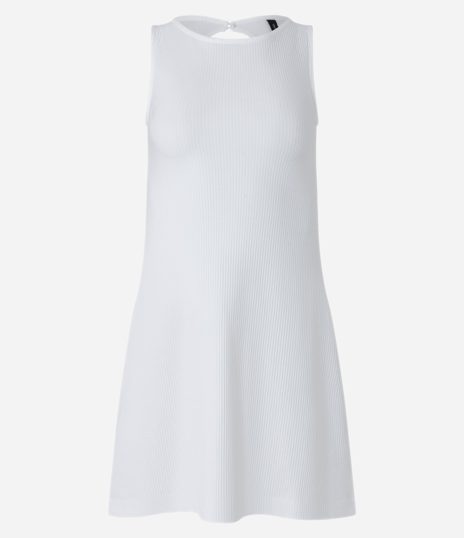 Vestido Curto em Ribana com Recorte nas Costas Branco 5