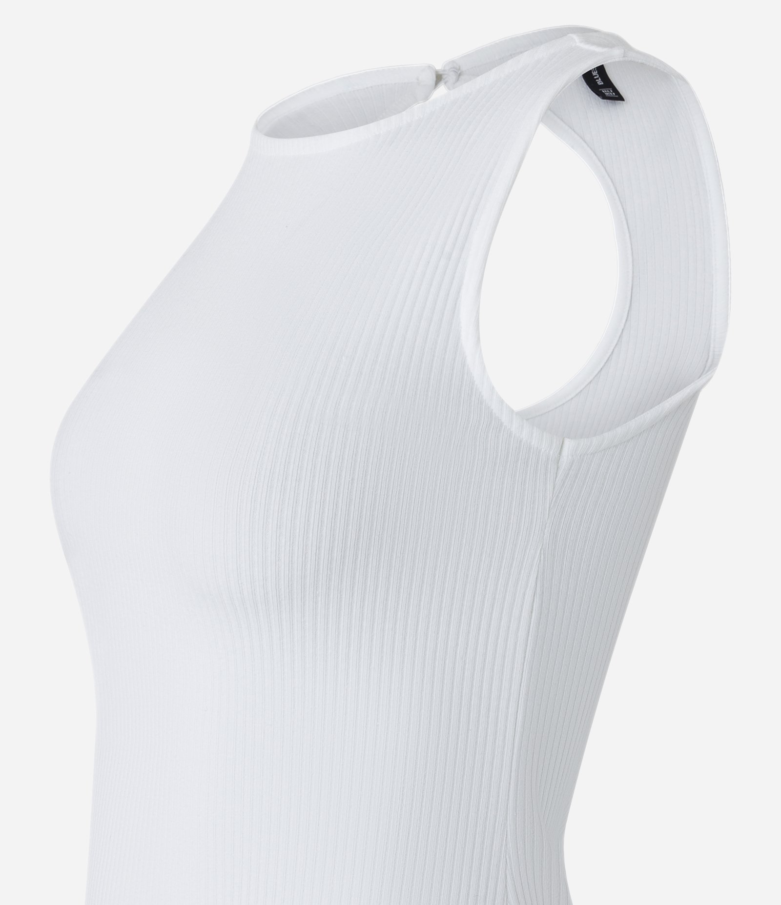 Vestido Curto em Ribana com Recorte nas Costas Branco 6