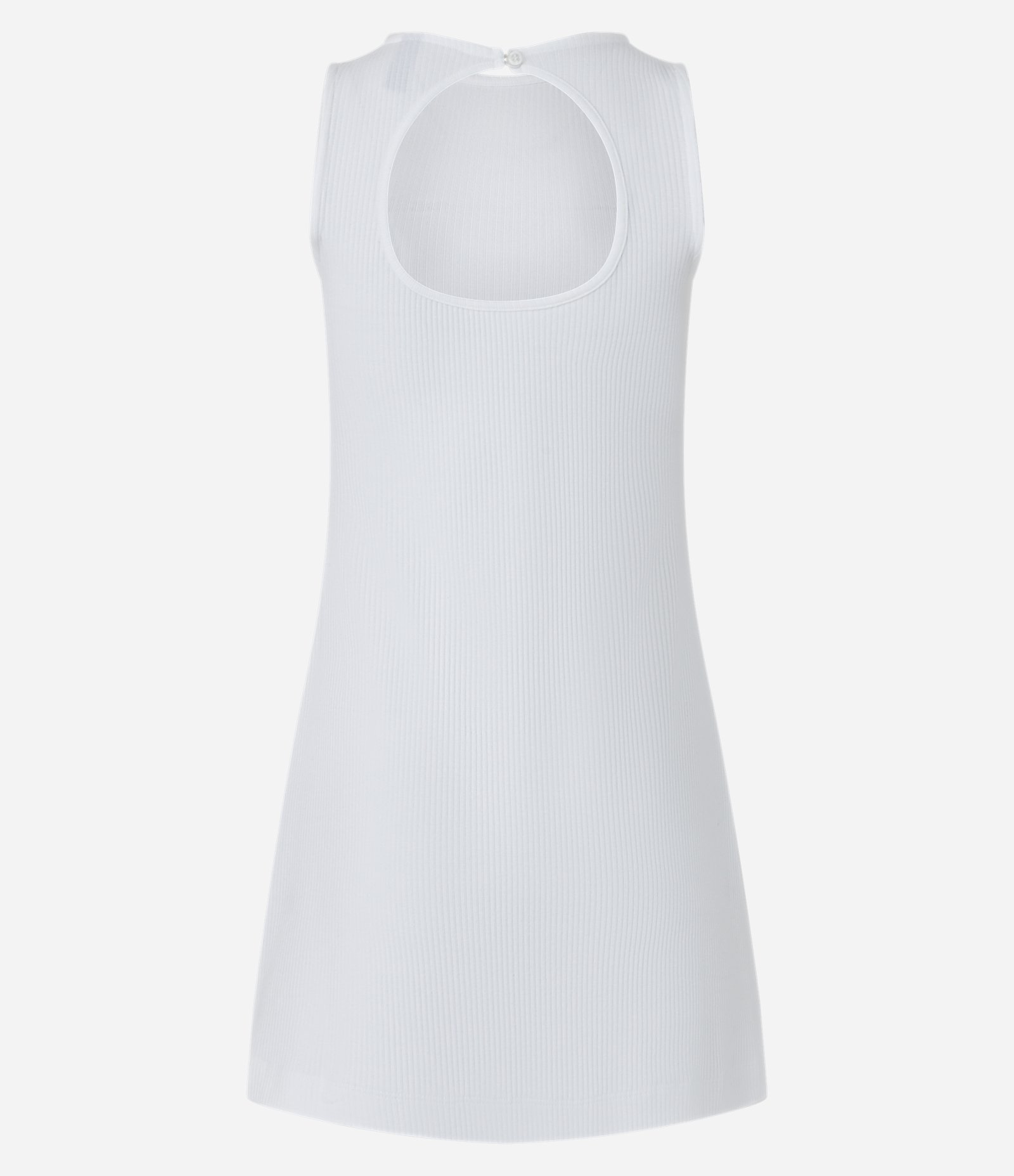 Vestido Curto em Ribana com Recorte nas Costas Branco 7