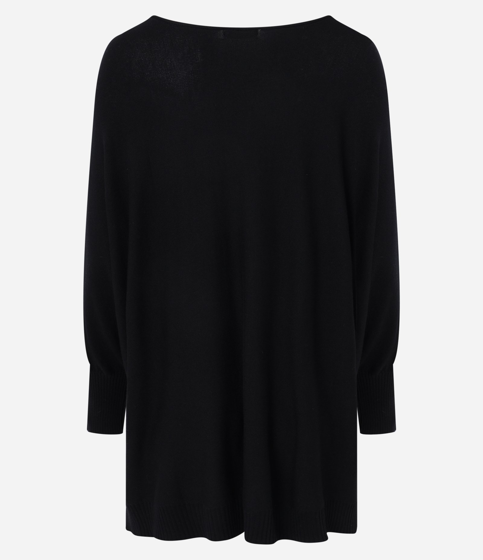 Suéter em Tricô com Decote Canoa e Manga Morcego Preto 6