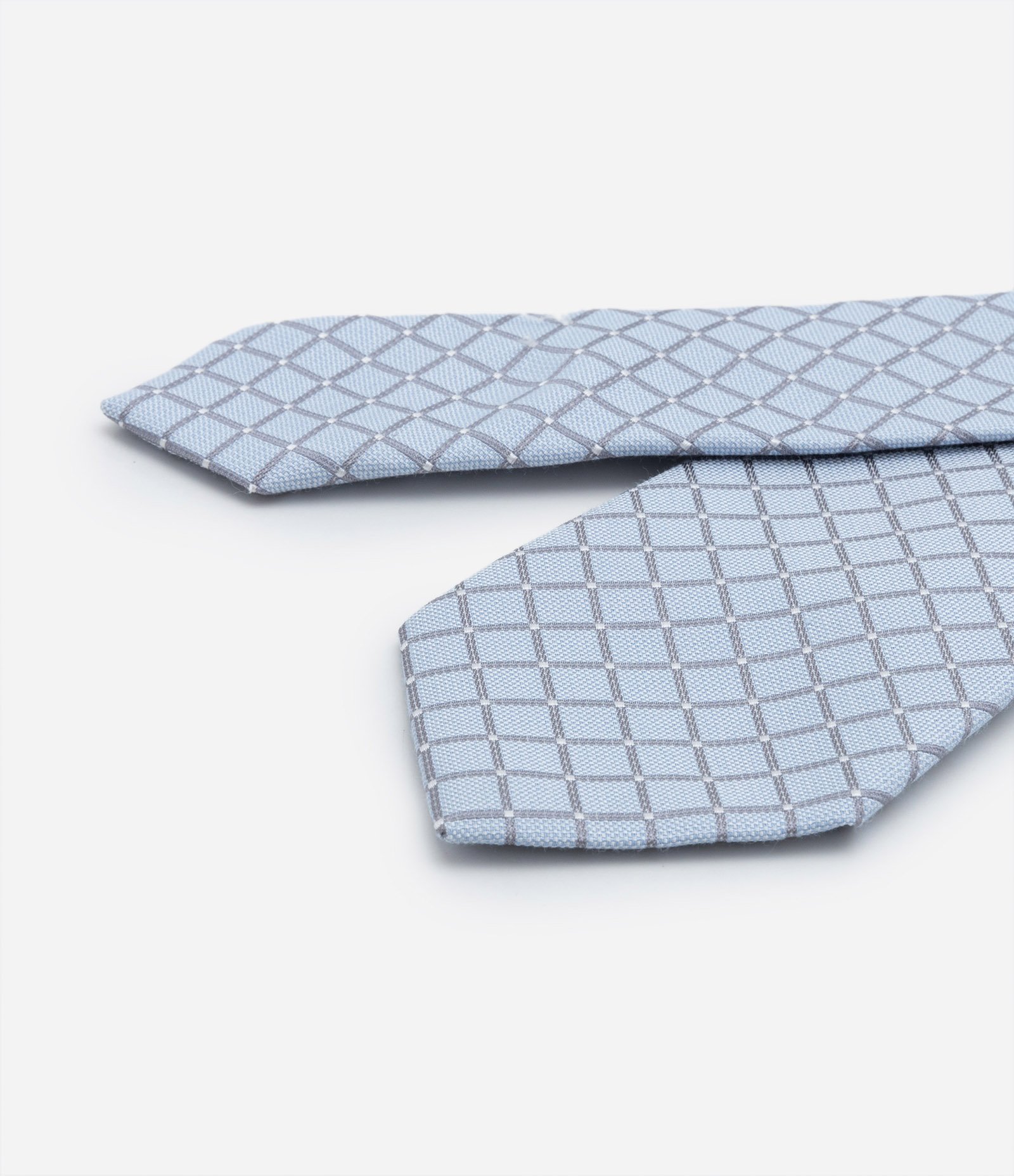 Gravata Regular Acetinada com Estampa de Losangos Azul 3