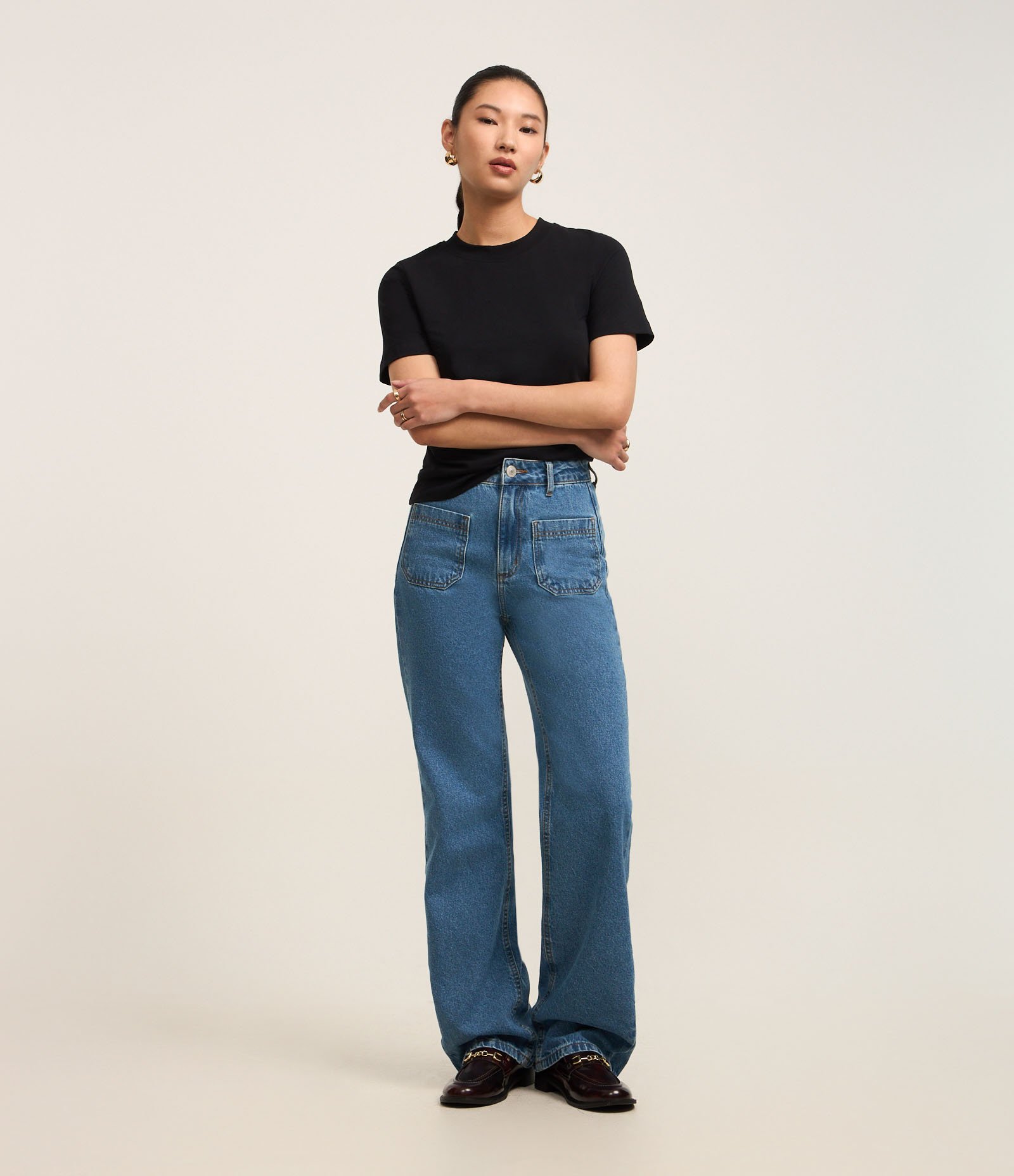 Blusa Básica Justinha em Ribana de Algodão Preto 2